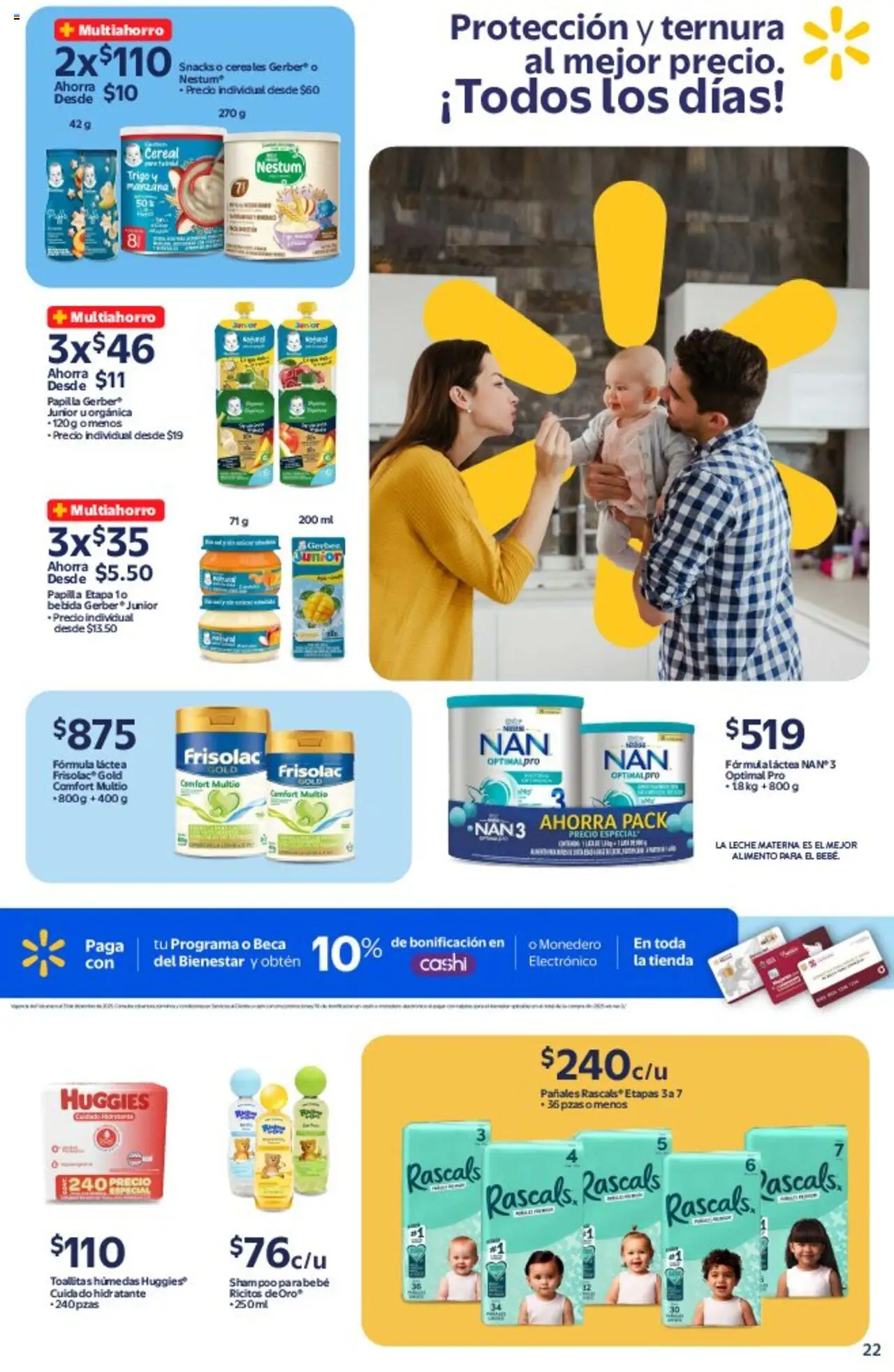 Nuevas ofertas de Walmart válidas en toda la República Mexicana desde el 14.10.2025. ¡Encuentra las mejores ofertas en Walmart - Folleto! | Página: 22 | Productos: Monedero, Toallitas húmedas, Leche, Cereales