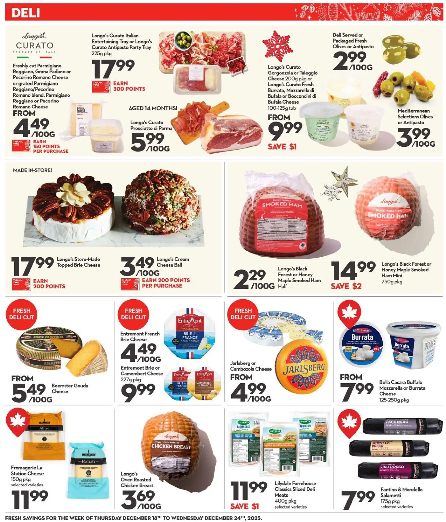 Longo's flyer valid from 18.12.2025 | Page: 7 | Products: Cream, Cheese, Ham, Chicken