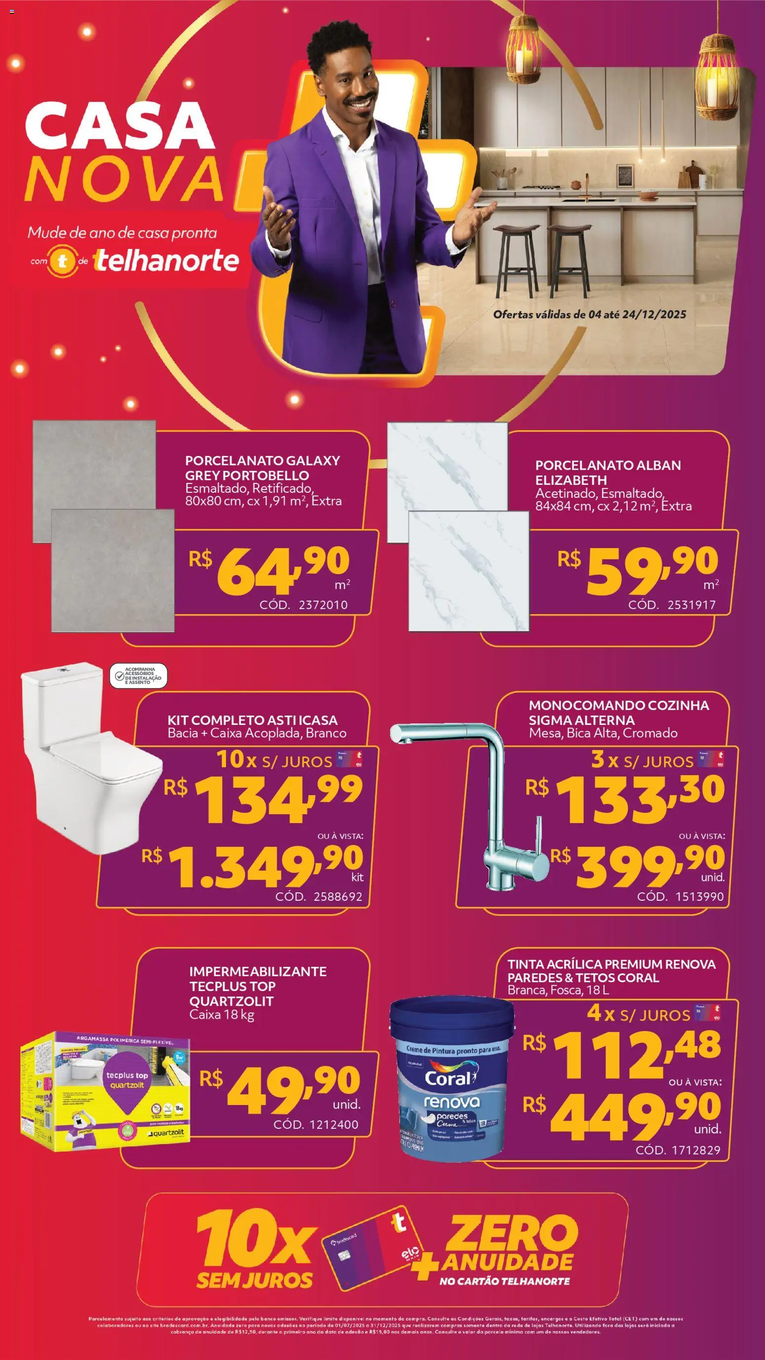 Telhanorte Folheto - válido de 04.12.2025 | Página: 1 | Produtos: Banco, Caixa, Creme, Tinta