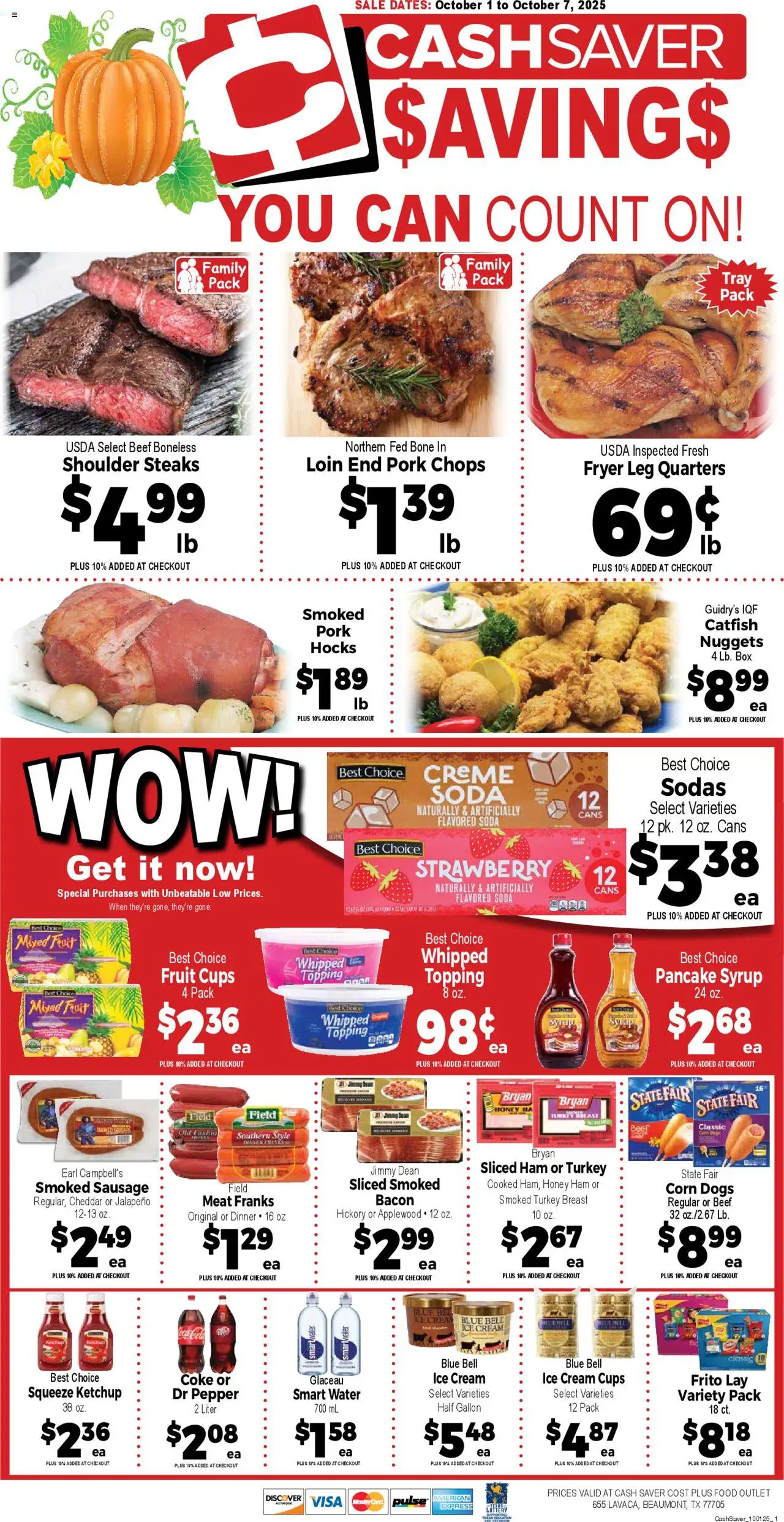 Market Basket - Cash Saver - valid from 01.10.2025 | Page: 1 | Products: Fryer, Ham, Cream, Pepper