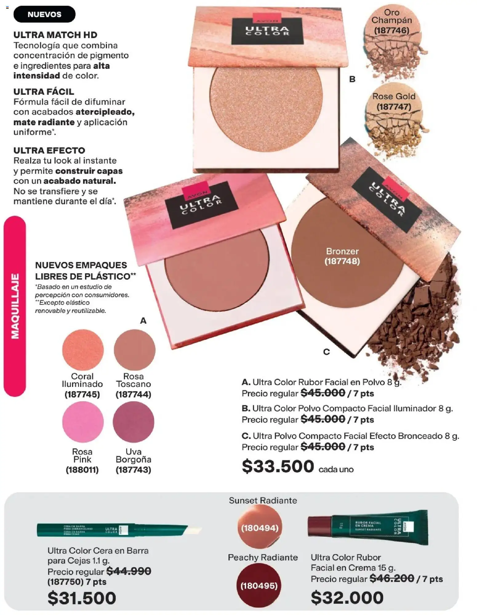 Avon revista - valida desde el 25.03.2026 | Página: 34 | Productos: Crema, Iluminador, Rubor, Cera