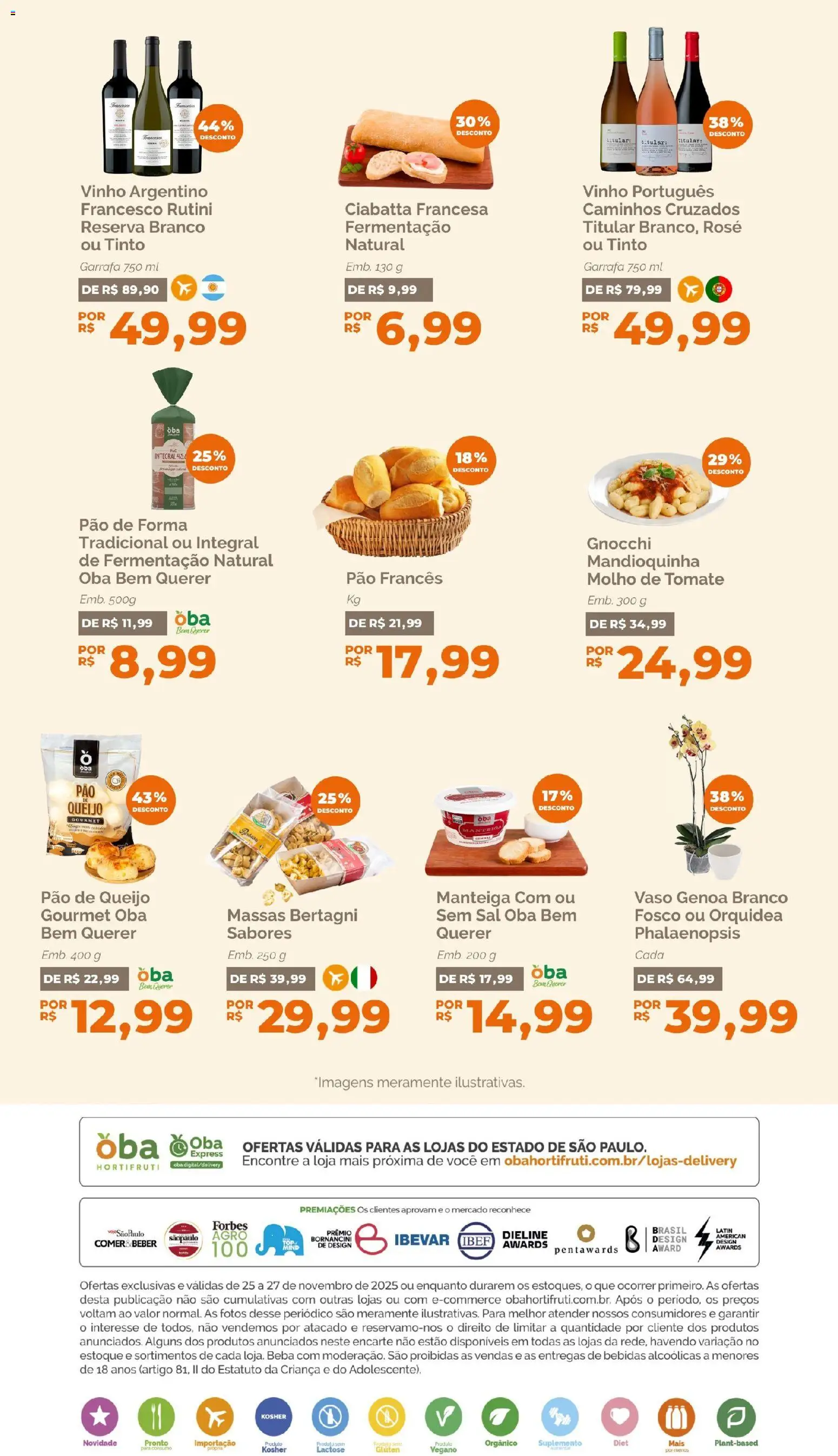 Oba Hortifruti Folheto - válido de 25.11.2025 | Página: 6 | Produtos: Manteiga, Vaso, Pão de forma, Sal