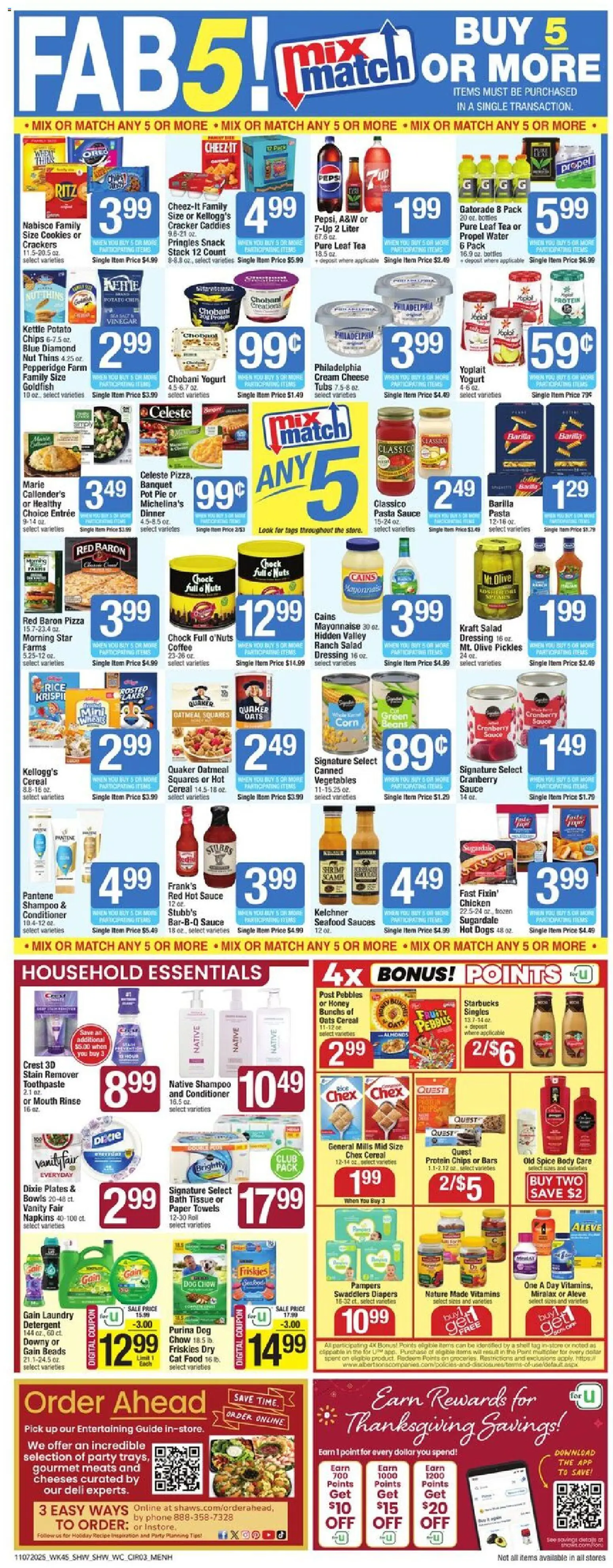 Shaw's Weekly Ad - NH - valid from 07.11.2025 | Page: 3 | Products: Cat Food, Conditioner, Cheese, Mouth Rinse