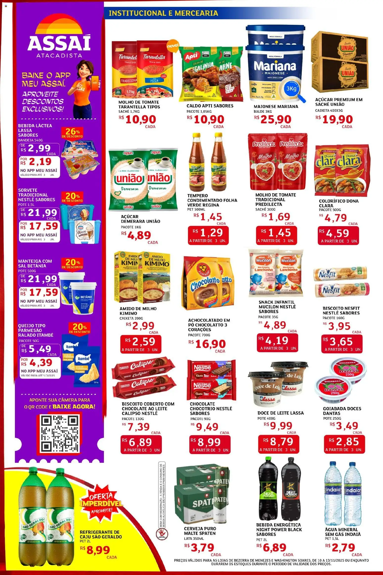 Assaí Atacadista Folheto - válido de 10.11.2025 | Página: 2 | Produtos: Doces, Bandeja, Mucilon, Câmera