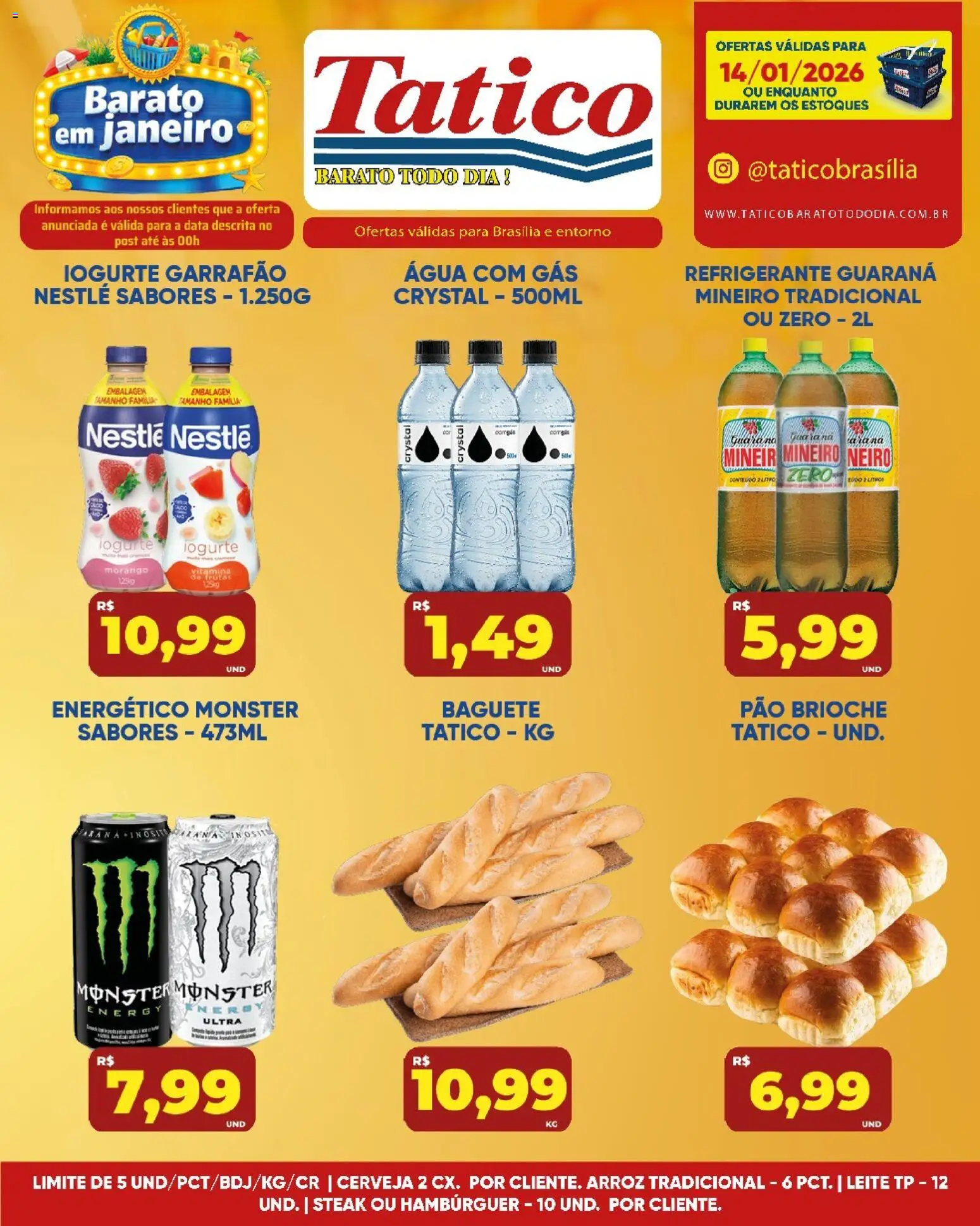 Tatico Folheto - válido de 14.01.2026 | Página: 6 | Produtos: Guaraná, Pão, Refrigerante, Monster