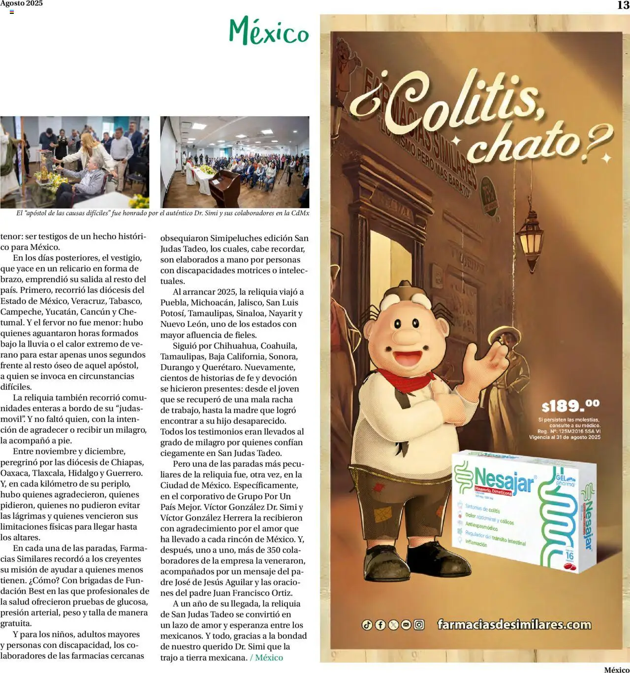 Nuevas ofertas de Farmacias Similares válidas en toda la República Mexicana desde el 15.08.2025. ¡Encuentra las mejores ofertas en Farmacias Similares - Catálogo Siminforma! | Página: 13