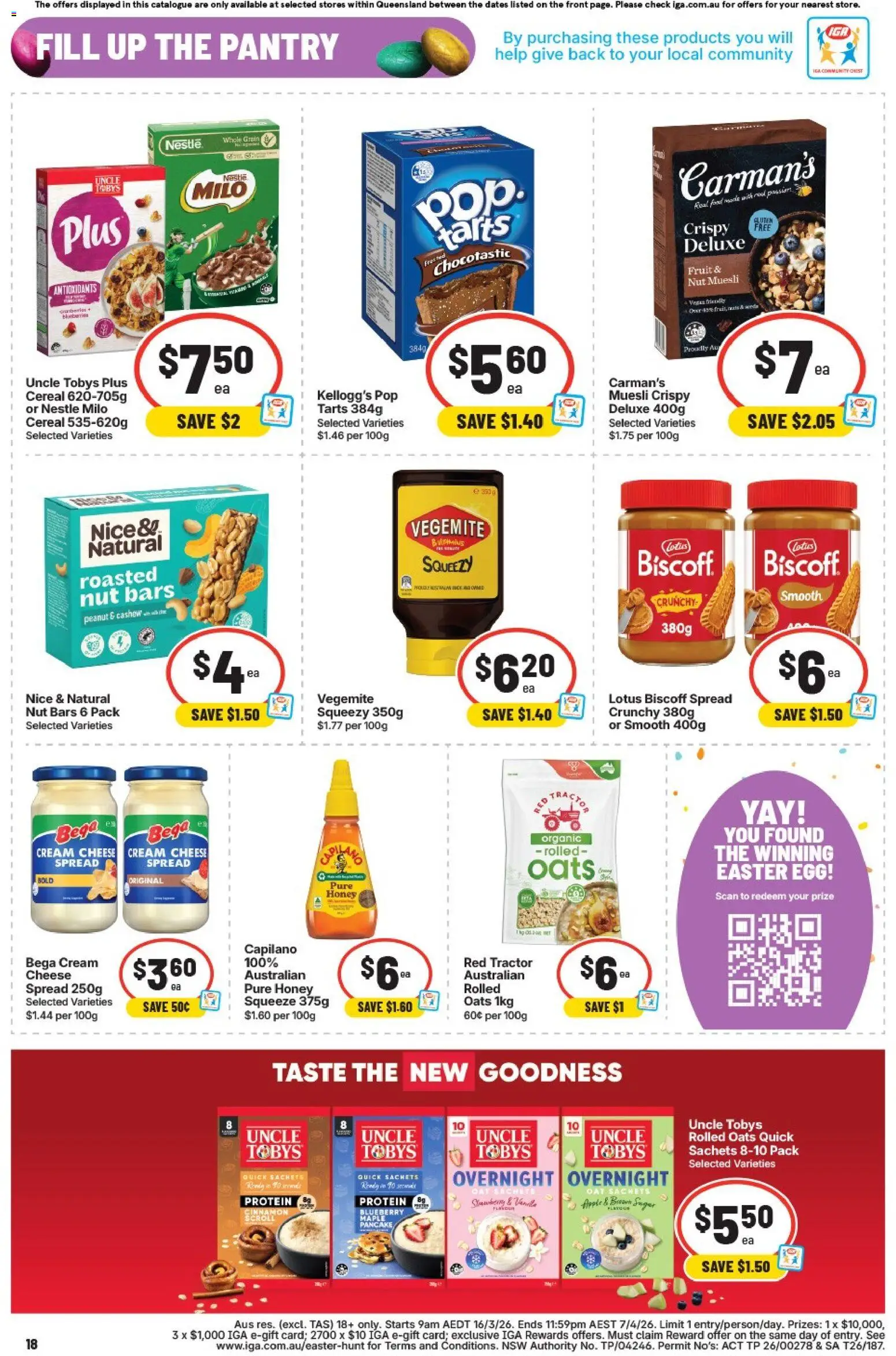 IGA catalogue - valid from 01.04.2026 | Page: 21 | Products: Cheese, Honey, Oats, Cereal