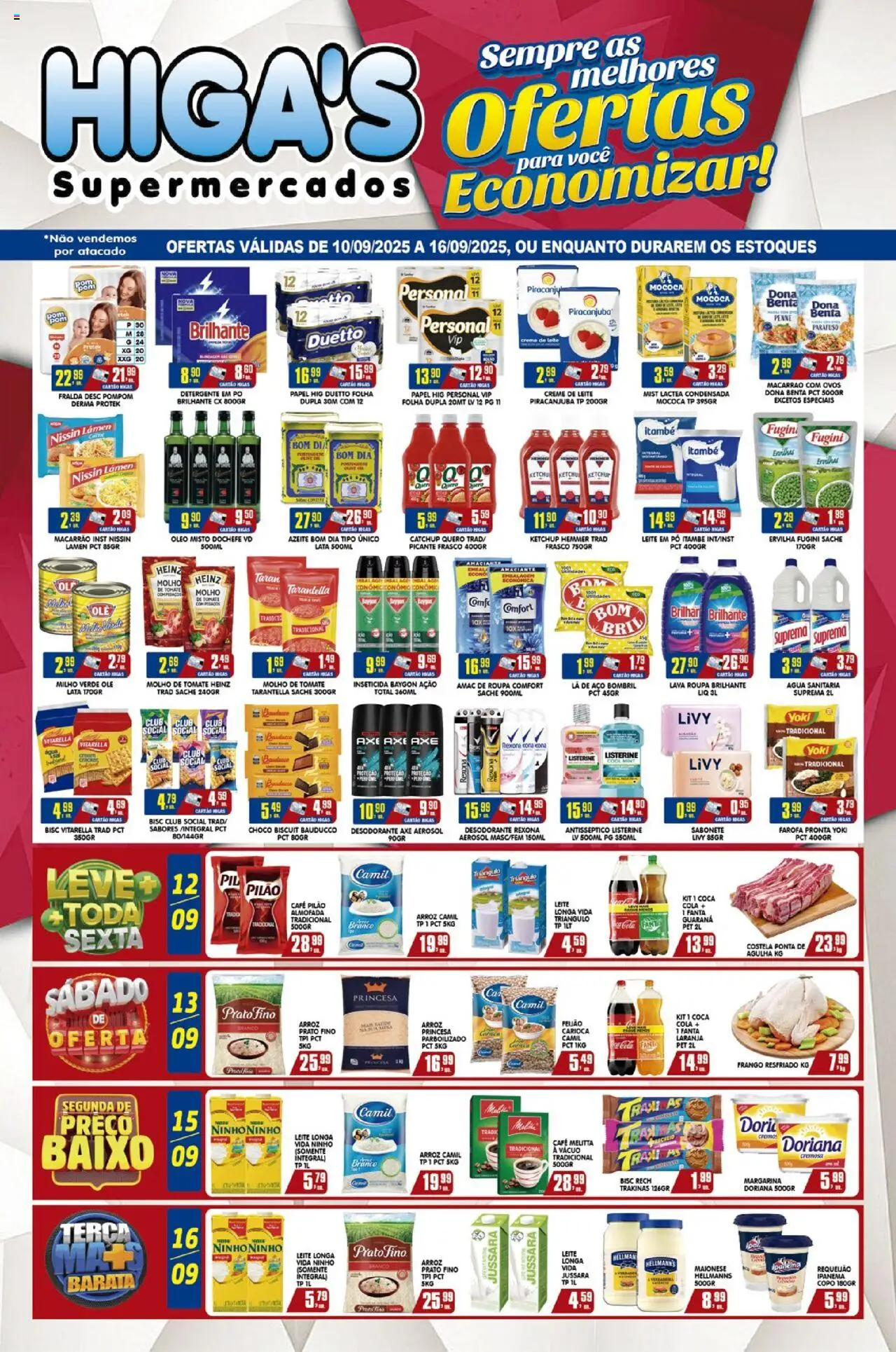 Higa's Supermercado Folheto - válido de 10.09.2025 | Página: 1 | Produtos: Molho de tomate, Doriana, Óleo, Inseticida
