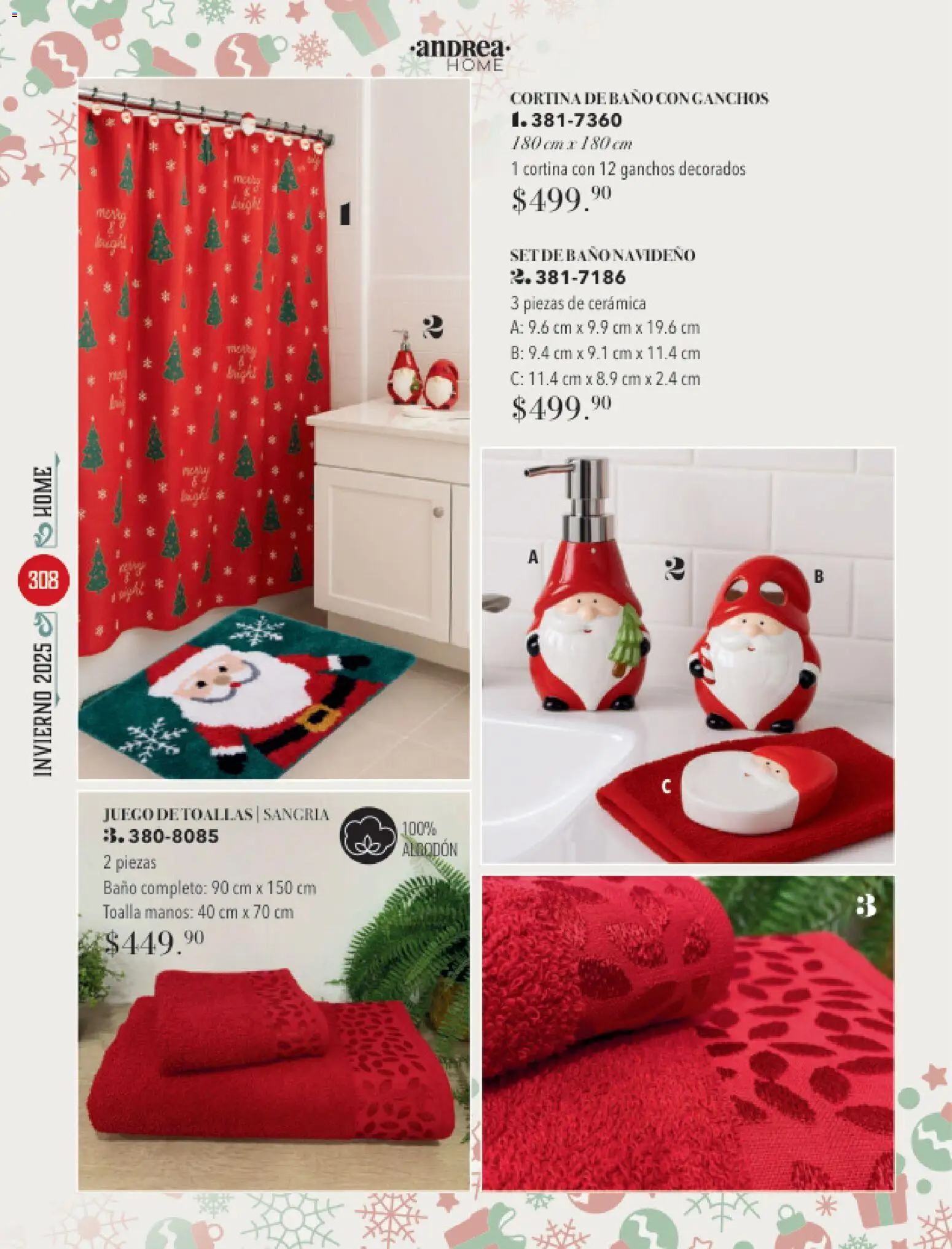 Nuevas ofertas de Andrea válidas en toda la República Mexicana desde el 26.11.2025. ¡Encuentra las mejores ofertas en Andrea catálogo Invierno! | Página: 308 | Productos: Toalla, Juego, Algodón, Baño