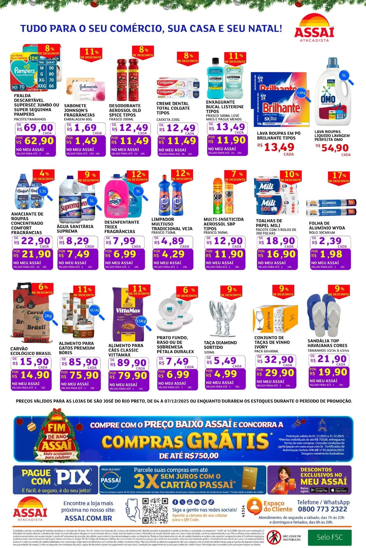 Assaí Atacadista Folheto - válido de 04.12.2025 | Página: 4 | Produtos: Pampers, Rolo, Base, Baixo