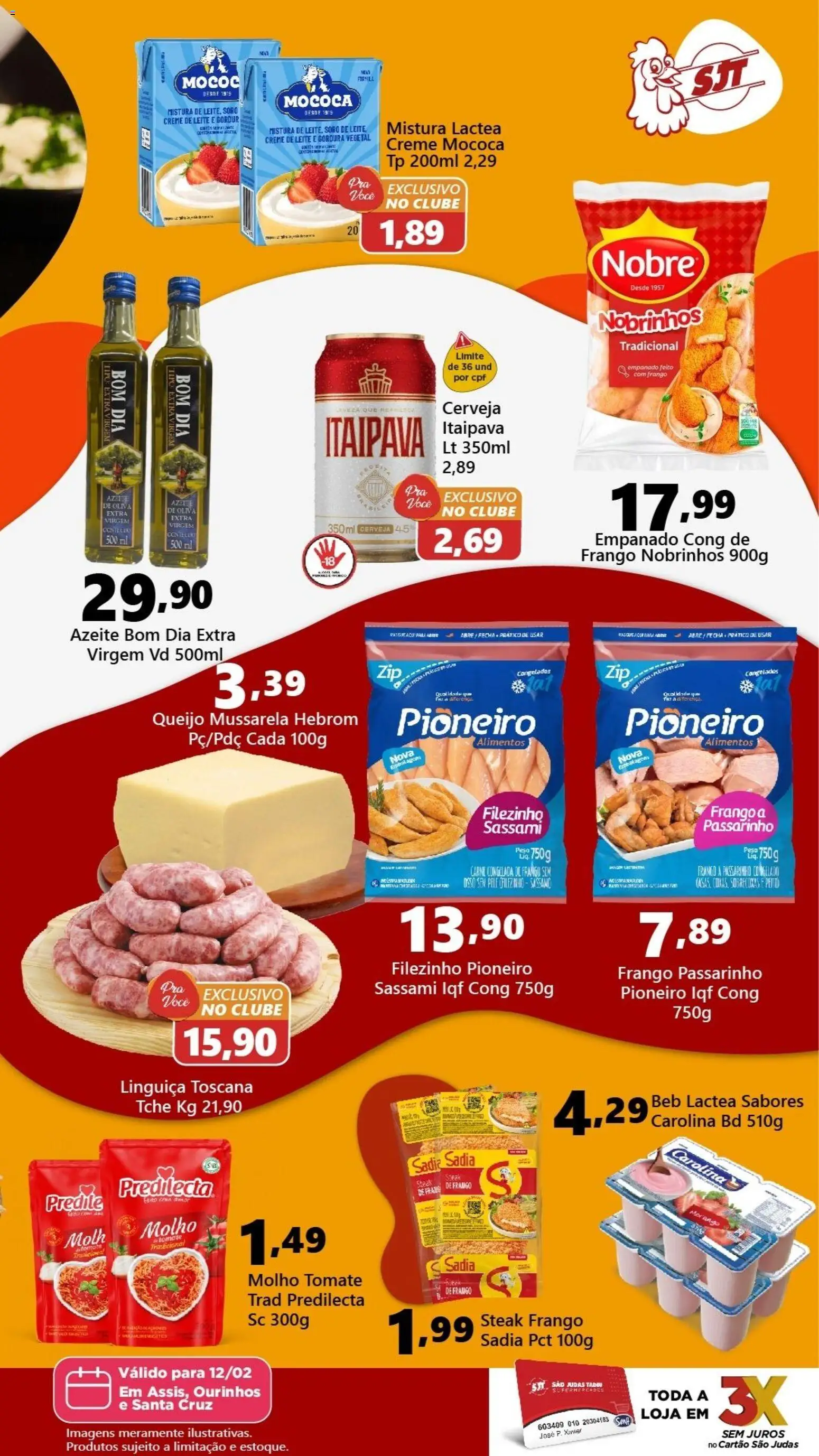 São Judas Tadeu Folheto - válido de 12.02.2026 | Página: 2 | Produtos: Queijo, Carne, Creme de leite, Mussarela