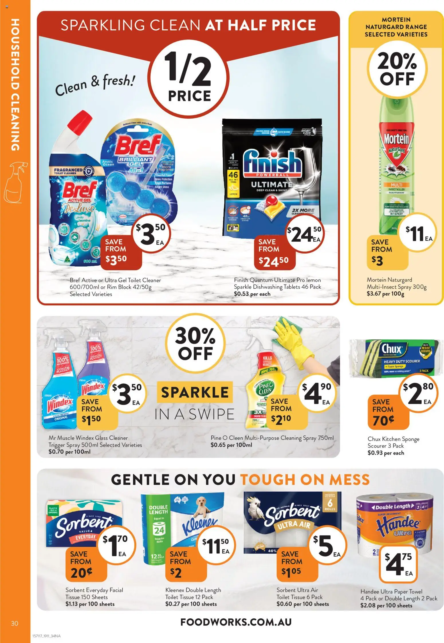 Foodworks catalogue - valid from 19.11.2025 | Page: 30 | Products: Toilet, Fragrance, Multipurpose, Tablets