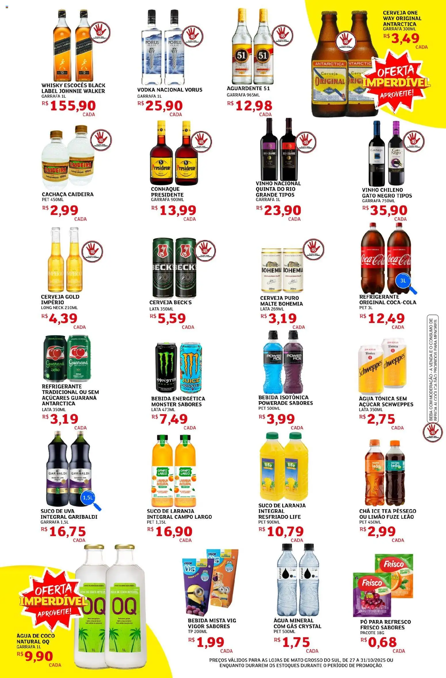 Assaí Atacadista Folheto - válido de 27.10.2025 | Página: 4 | Produtos: Refresco, Água de coco, Água tônica, Chá
