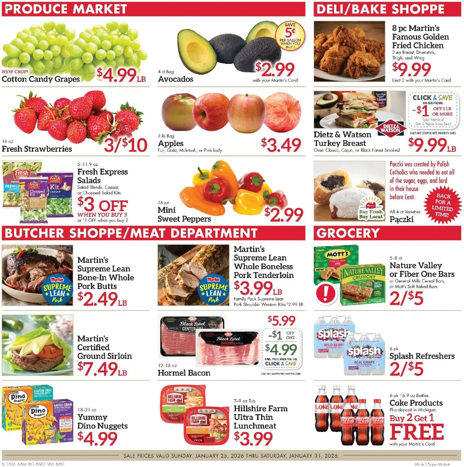 Martin’s Weekly Ad - valid from 25.01.2026 | Page: 2 | Products: Peppers, Pork, Strawberries, Salad