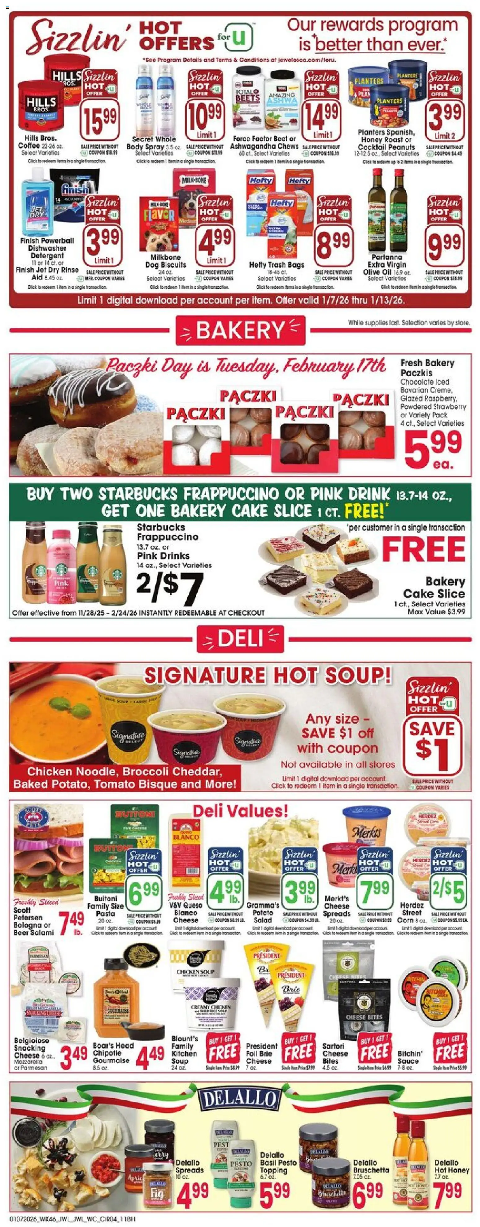 Jewel Osco Weekly Ad - IN - valid from 07.01.2026 | Page: 4 | Products: Corn, Broccoli, Cheese, Salami