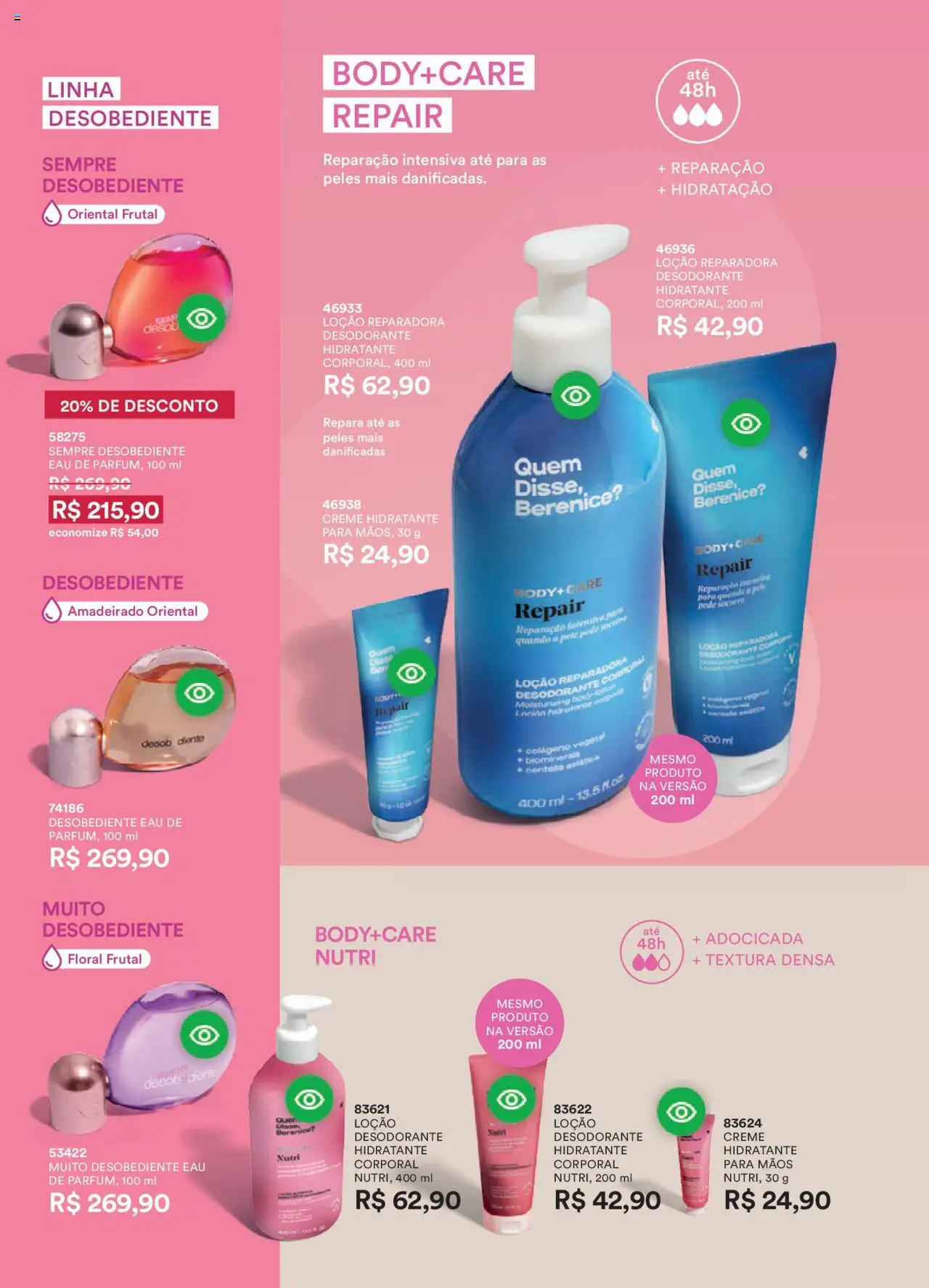 O Boticário Folheto - válido de 22.09.2025 | Página: 55 | Produtos: Colágeno, Desodorante, Creme, Body