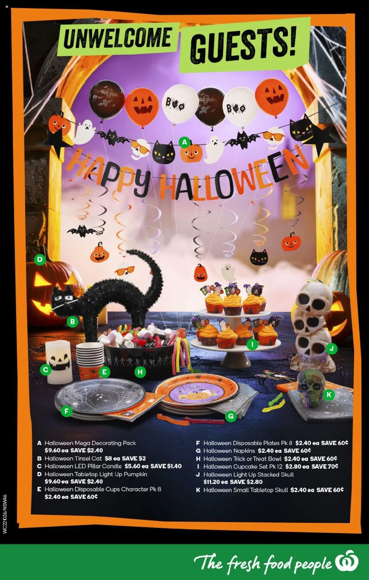 Woolworths catalogue - valid from 22.10.2025 | Page: 46 | Products: Cups, Napkins, Pumpkin, Candle