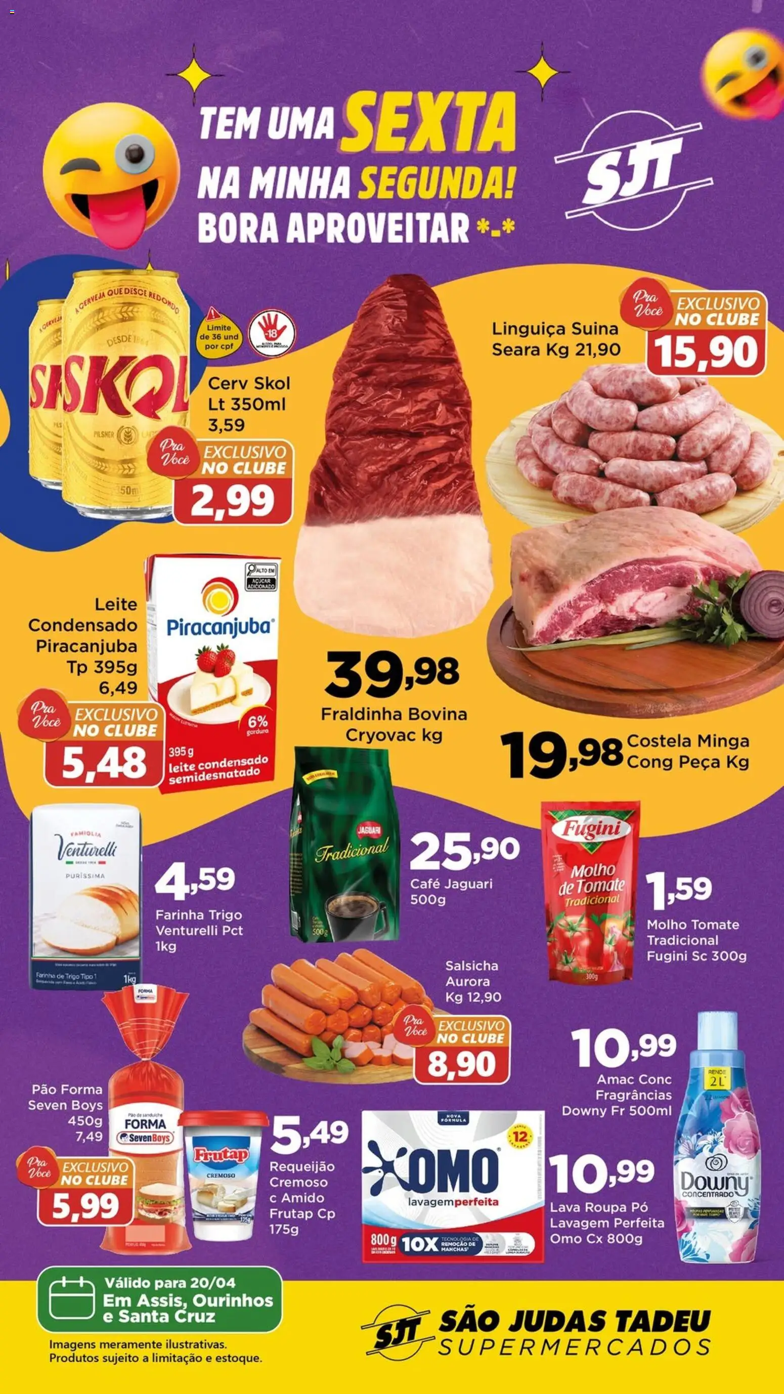 São Judas Tadeu Folheto - válido de 20.04.2026 | Página: 1 | Produtos: Leite, Pão, Café, Sanduíche