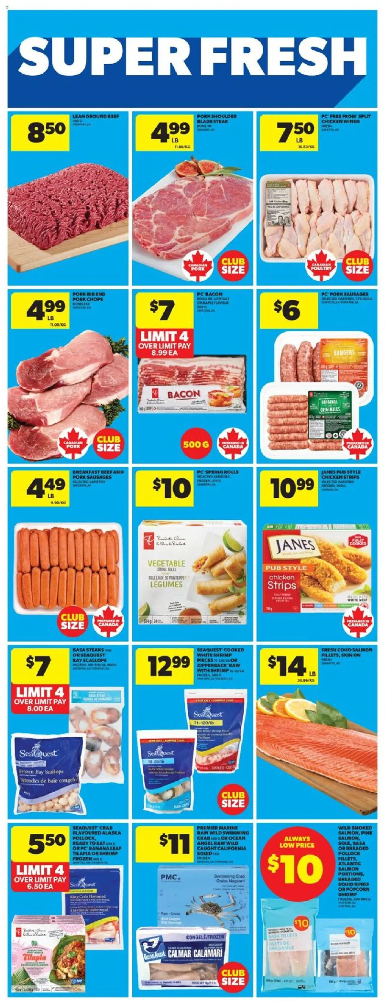 Real Canadian Superstore flyer valid from 11.09.2025 | Page: 14 | Products: Beef, Chicken wings, PC, Pork