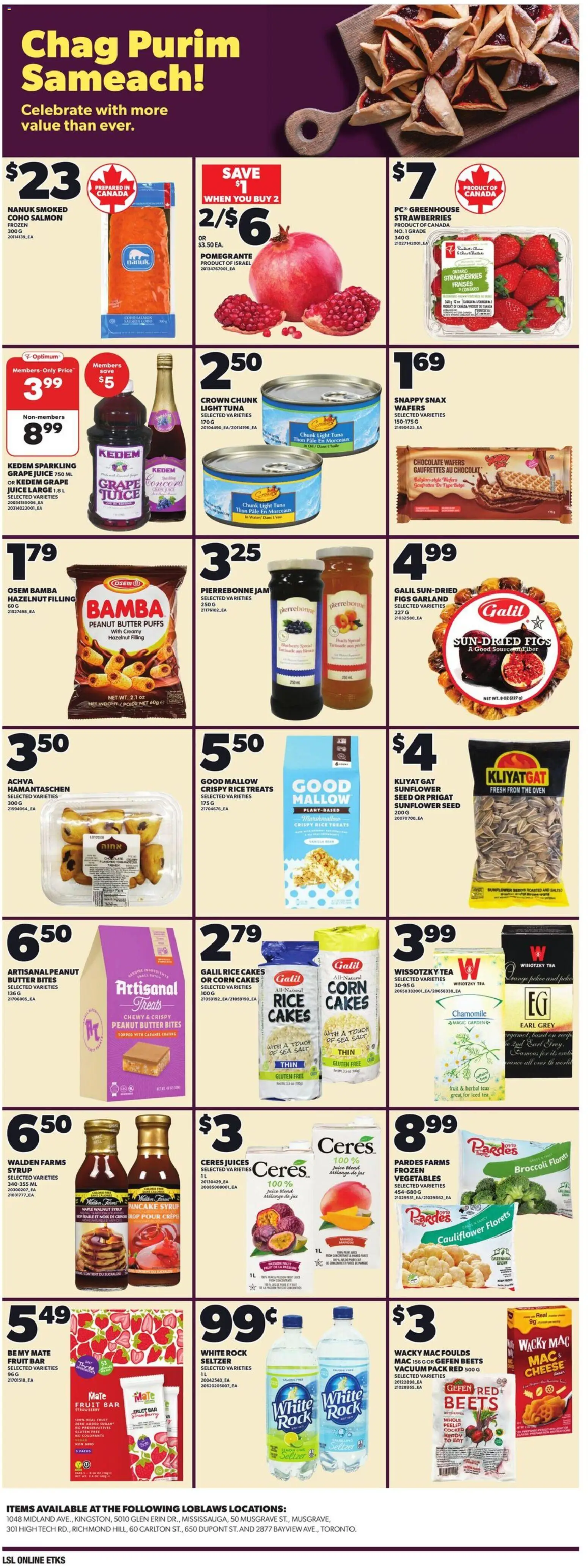 Loblaws flyer valid from 19.02.2026 | Page: 10 | Products: Tea, Butter, Cheese, Juice