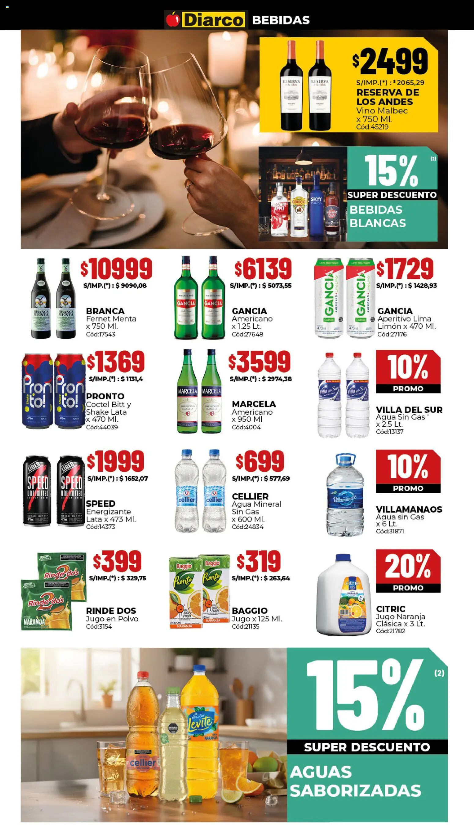 Diarco - Ofertas  │ válido desde el 24.11.2025 | Página: 9 | Productos: Polvo, Lima, Agua, Jugo
