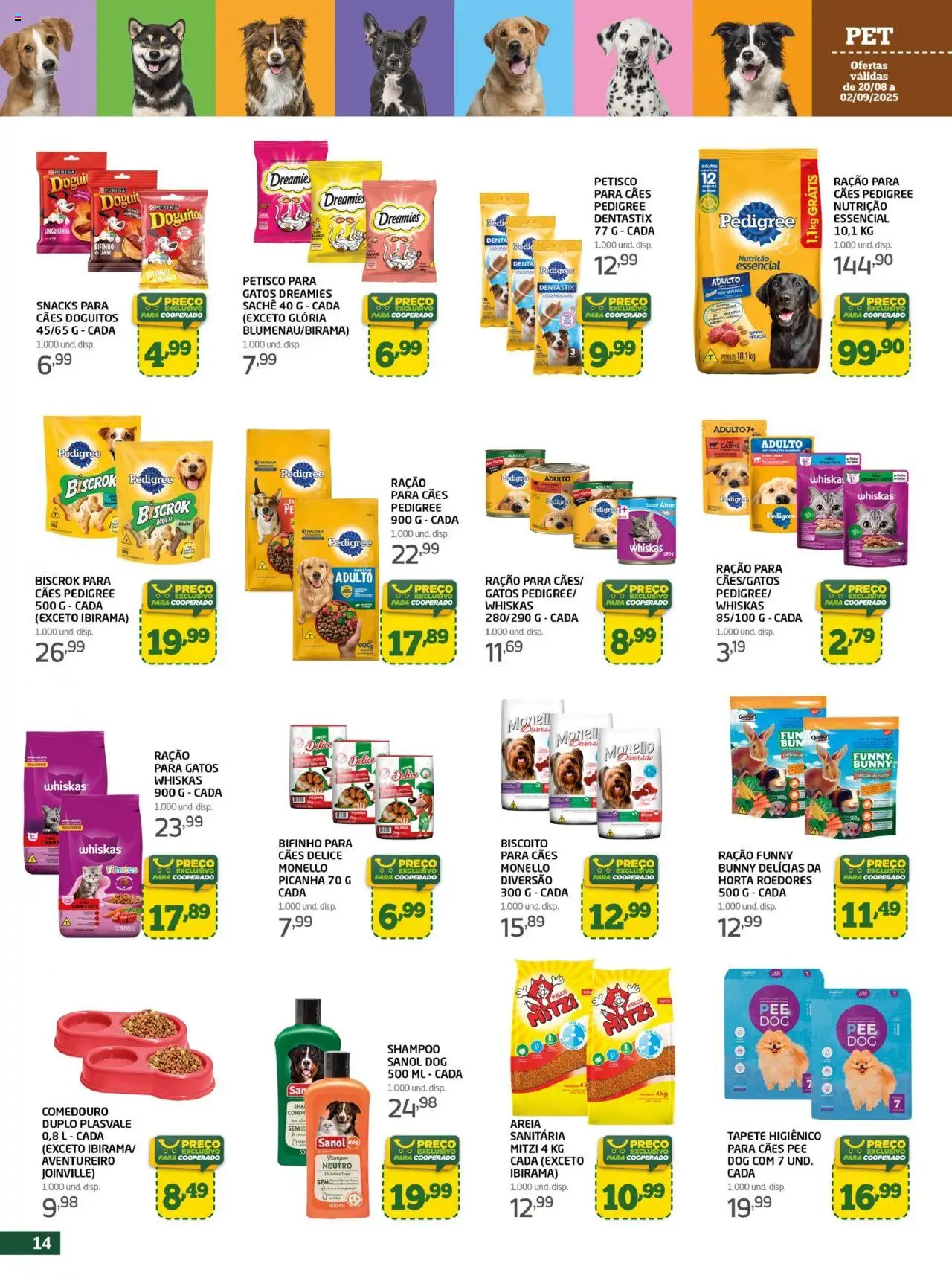 Cooper Folheto - válido de 20.08.2025 | Página: 14 | Produtos: Shampoo, Areia, Picanha, Comedouro