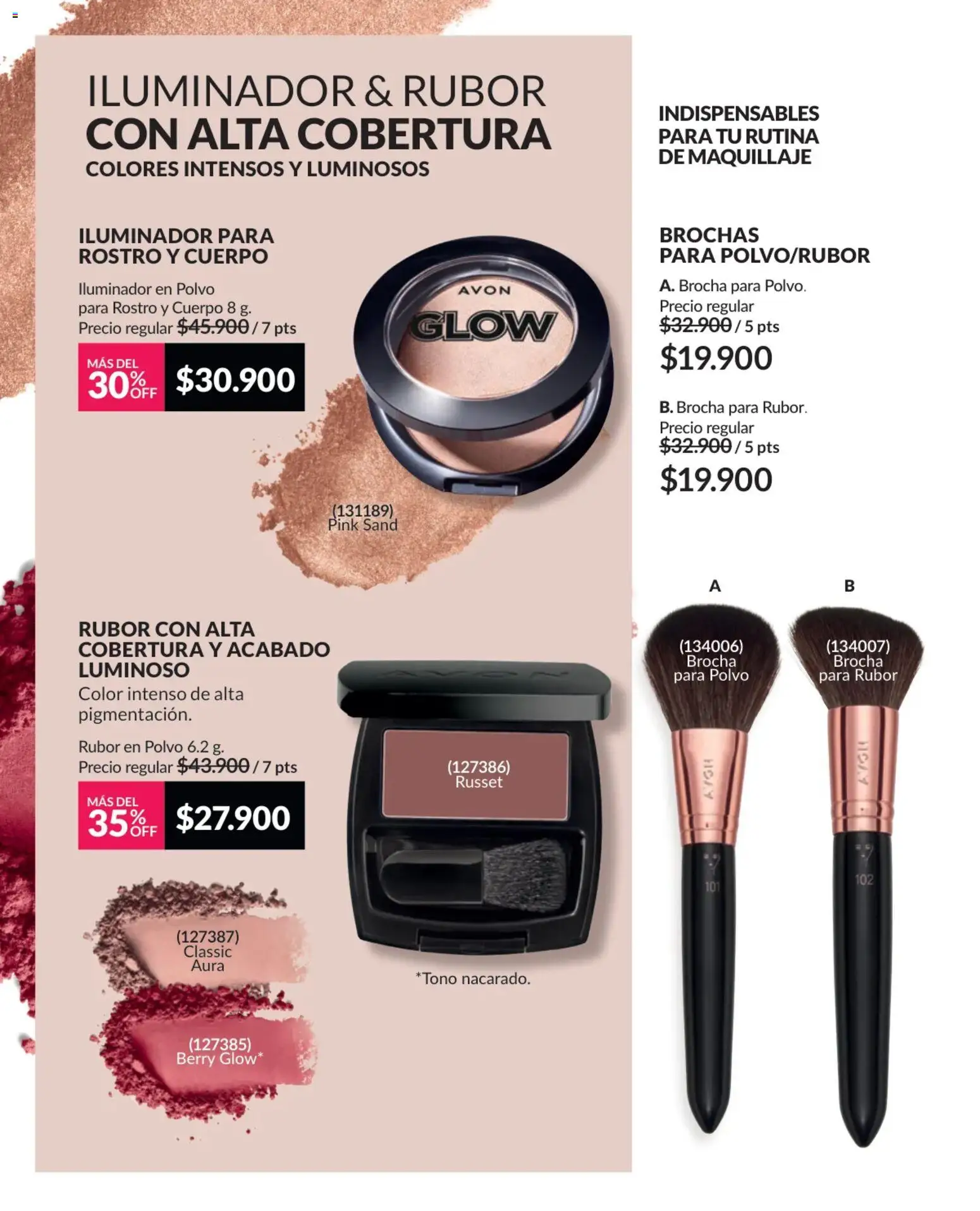Avon revista - valida desde el 17.11.2025 | Página: 70 | Productos: Iluminador, Rubor, Brocha, Maquillaje
