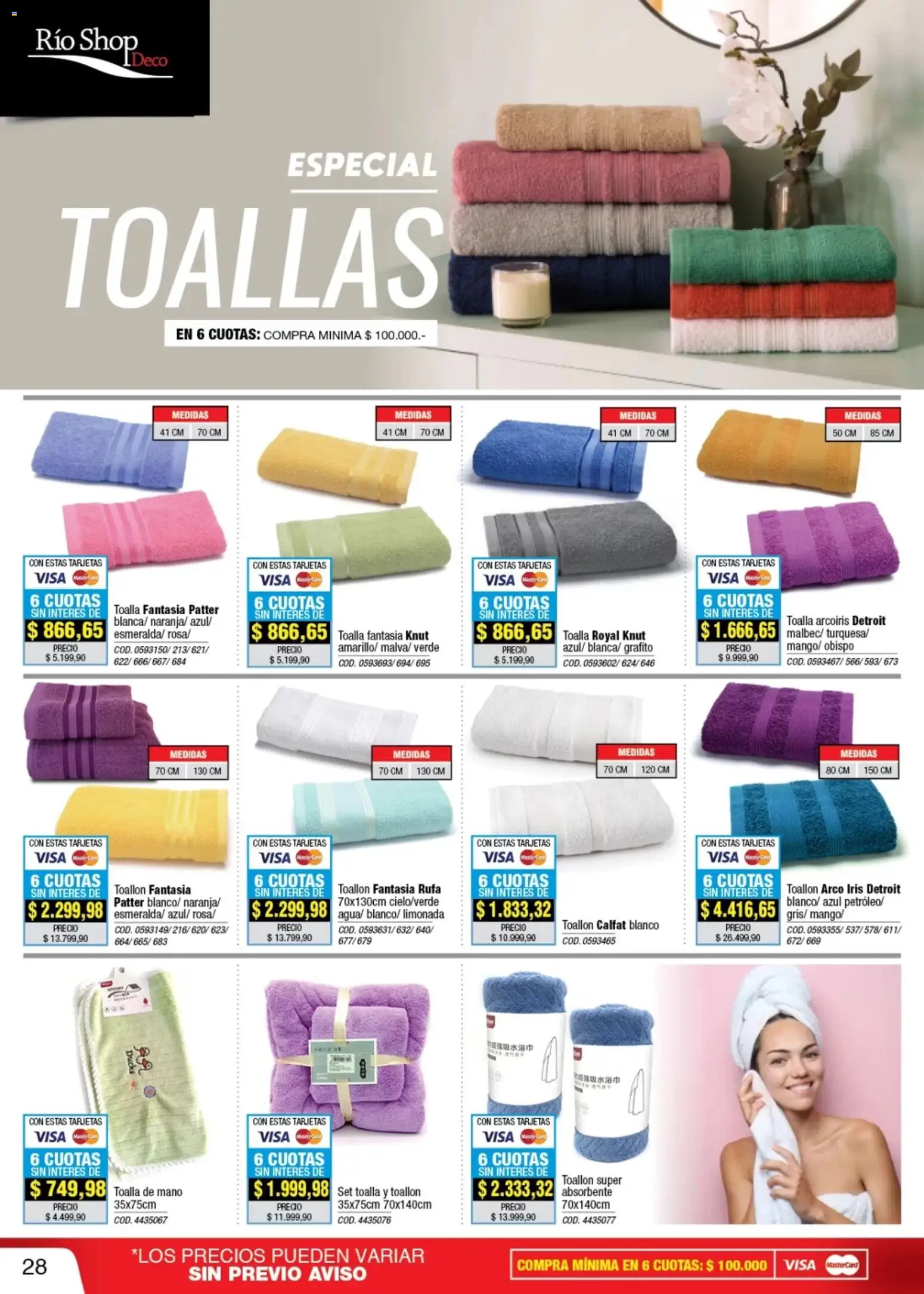 Río Shop Deco catálogo │ válido desde el 01.01.2026 | Página: 28 | Productos: Toalla, Toallas