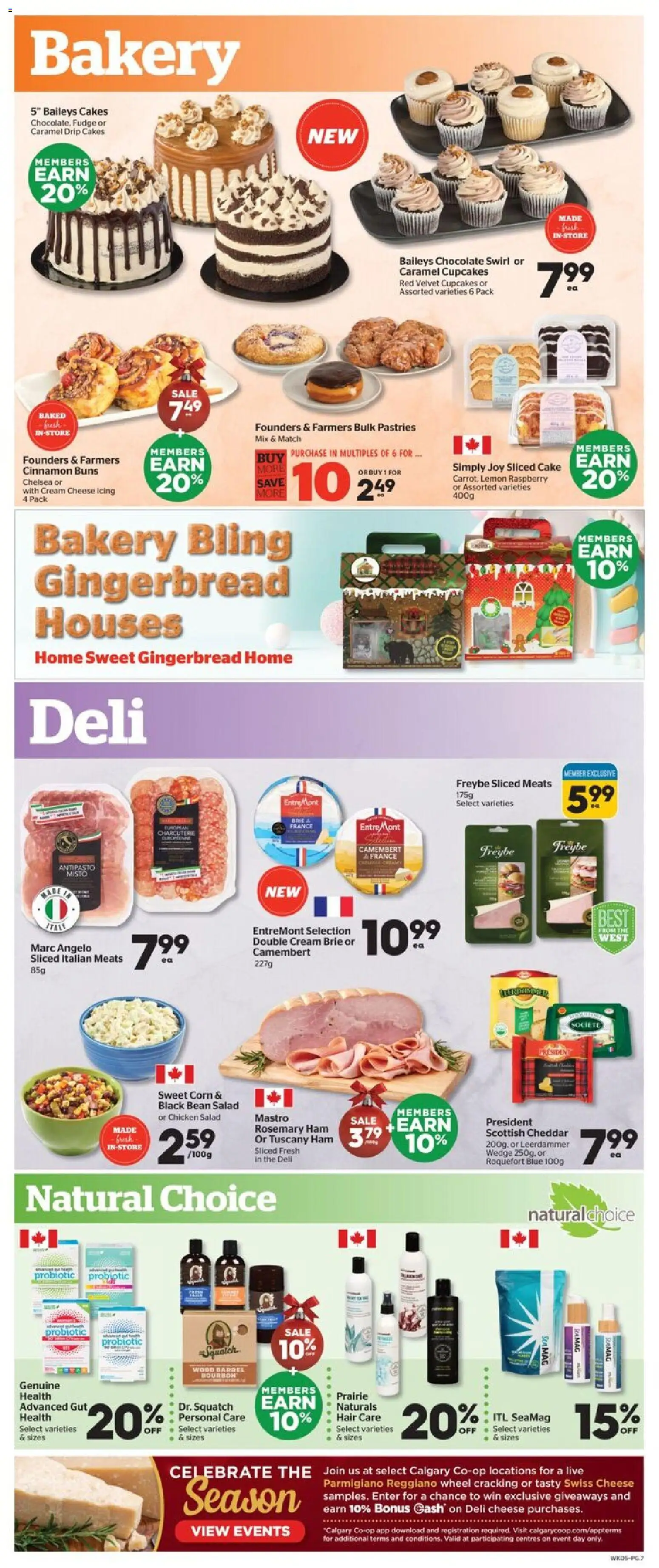 Calgary Co-op flyer valid from 04.12.2025 | Page: 8 | Products: Bakery, Chocolate, Ham, Chicken