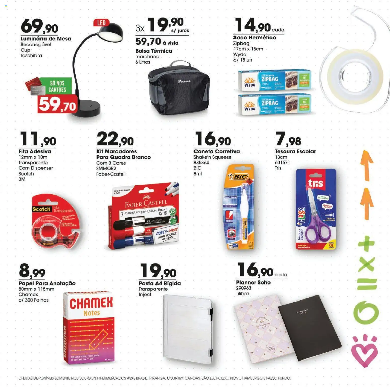 Zaffari Folheto - válido de 29.01.2026 | Página: 9 | Produtos: Caneta, Luminária, Pasta, Fita