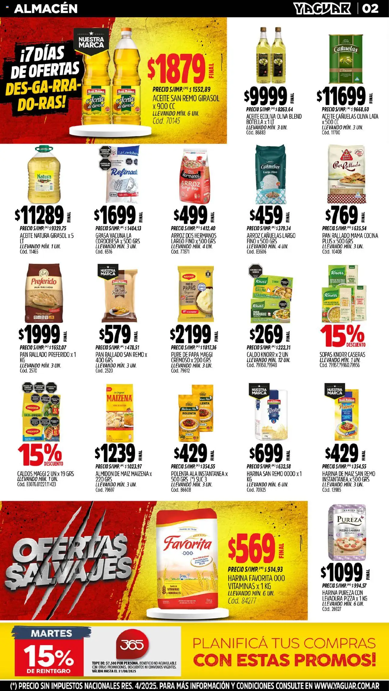 Yaguar - Bahía Blanca │ válido desde el 11.08.2025 | Página: 2 | Productos: Cocina, Aceite, Oliva, Pan