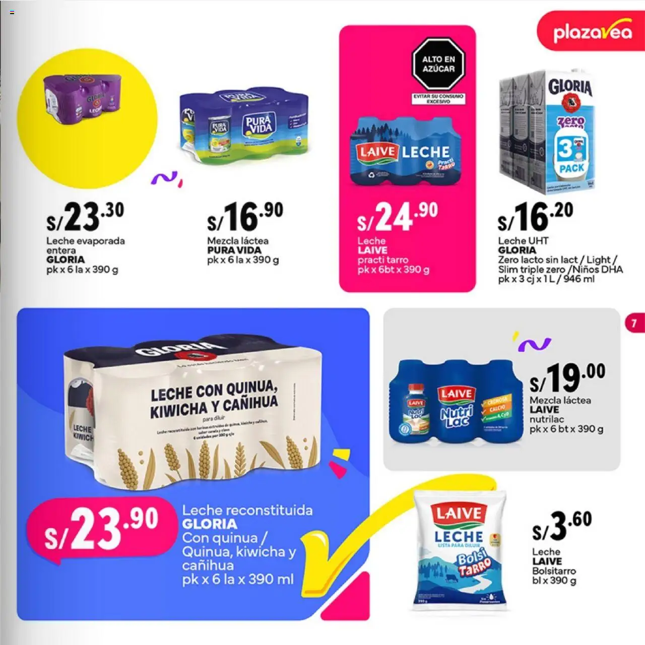 Catálogo Plaza Vea válido desde 15.09.2025 | Página: 7 | Productos: Leche