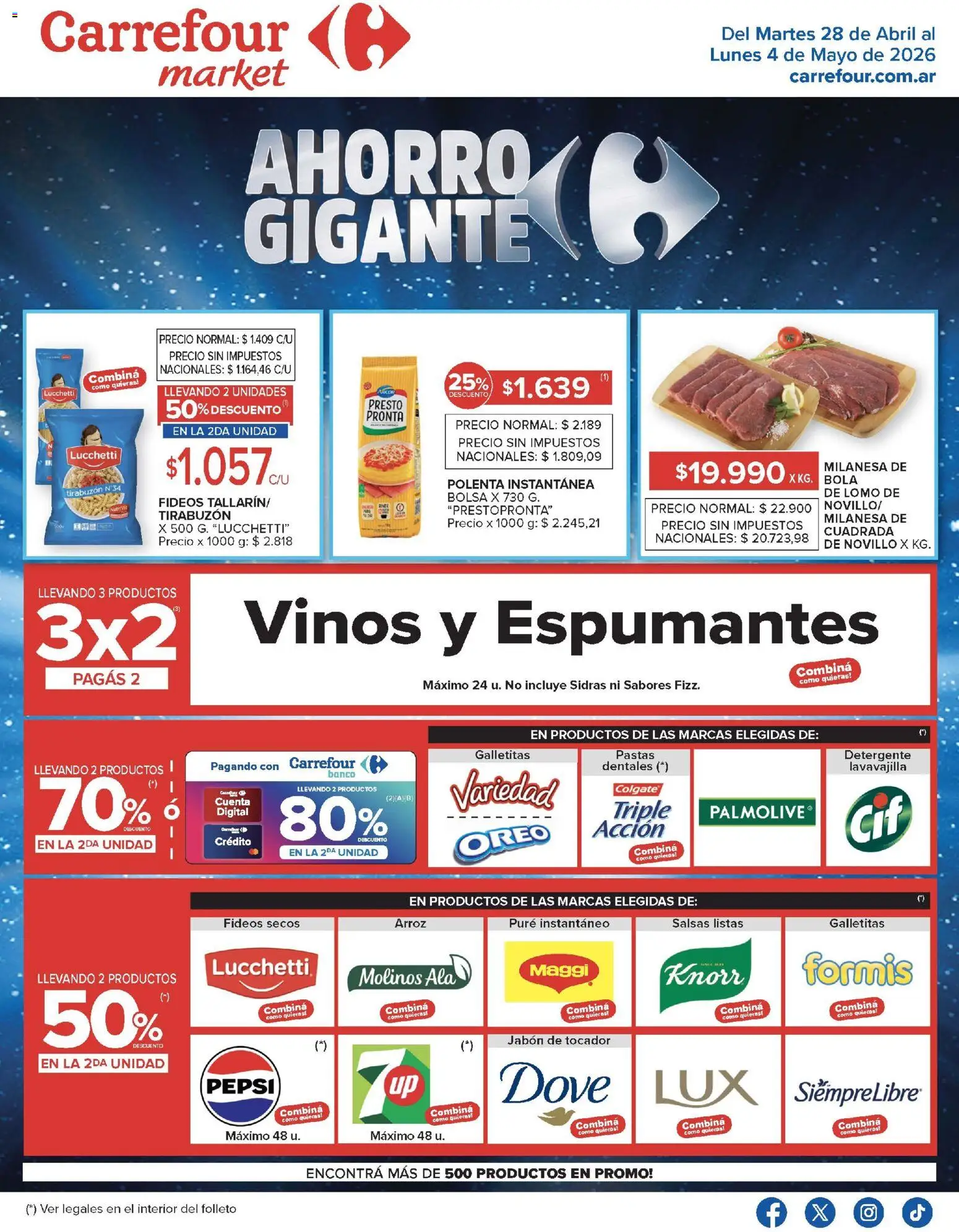 Carrefour Market catálogo │ válido desde el 28.04.2026 | Página: 1 | Productos: Bolsa, Galletitas, Polenta, Jabón