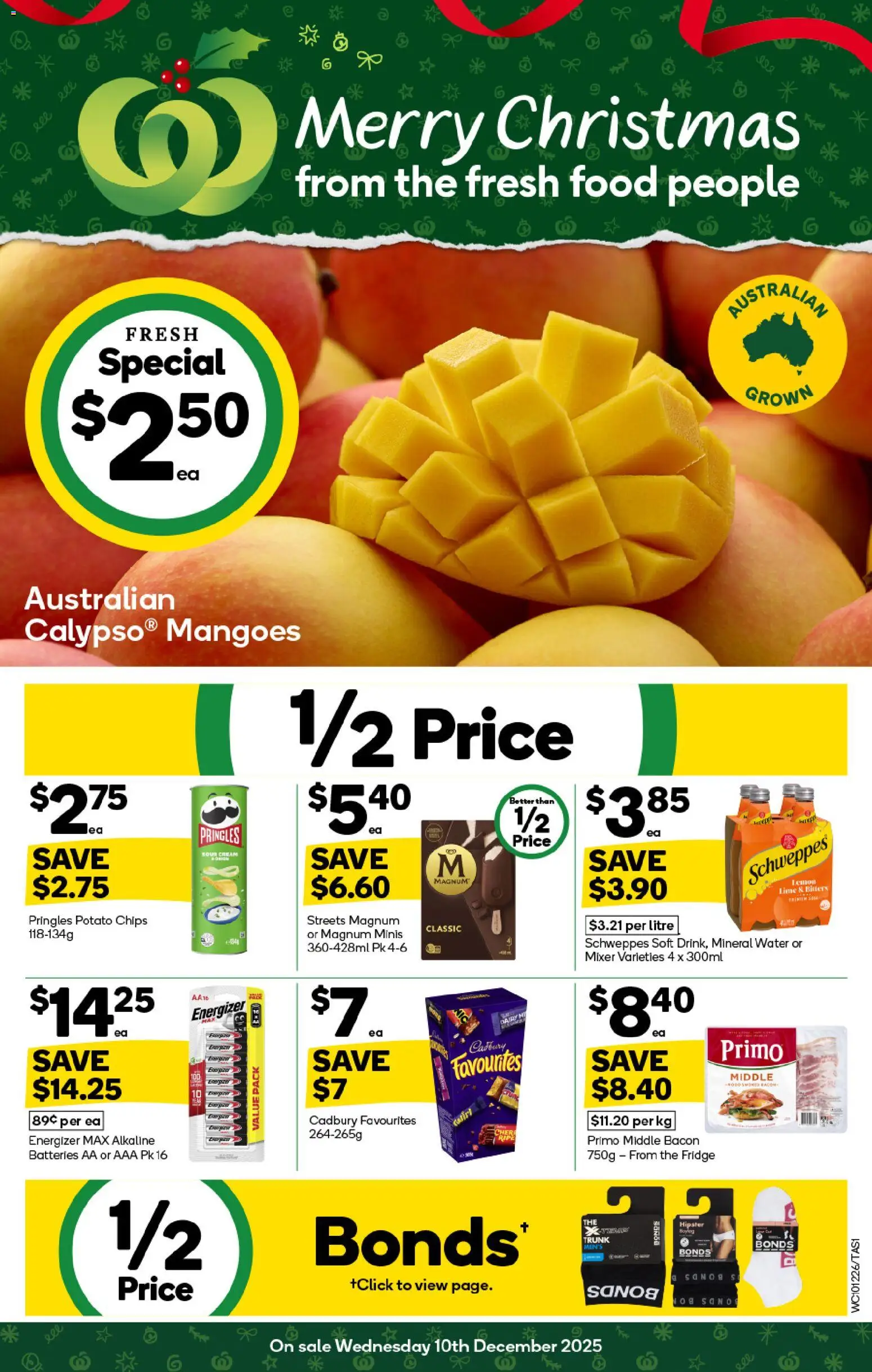 Woolworths catalogue - valid from 10.12.2025 | Page: 1 | Products: Water, Lime, Batteries, Fridge