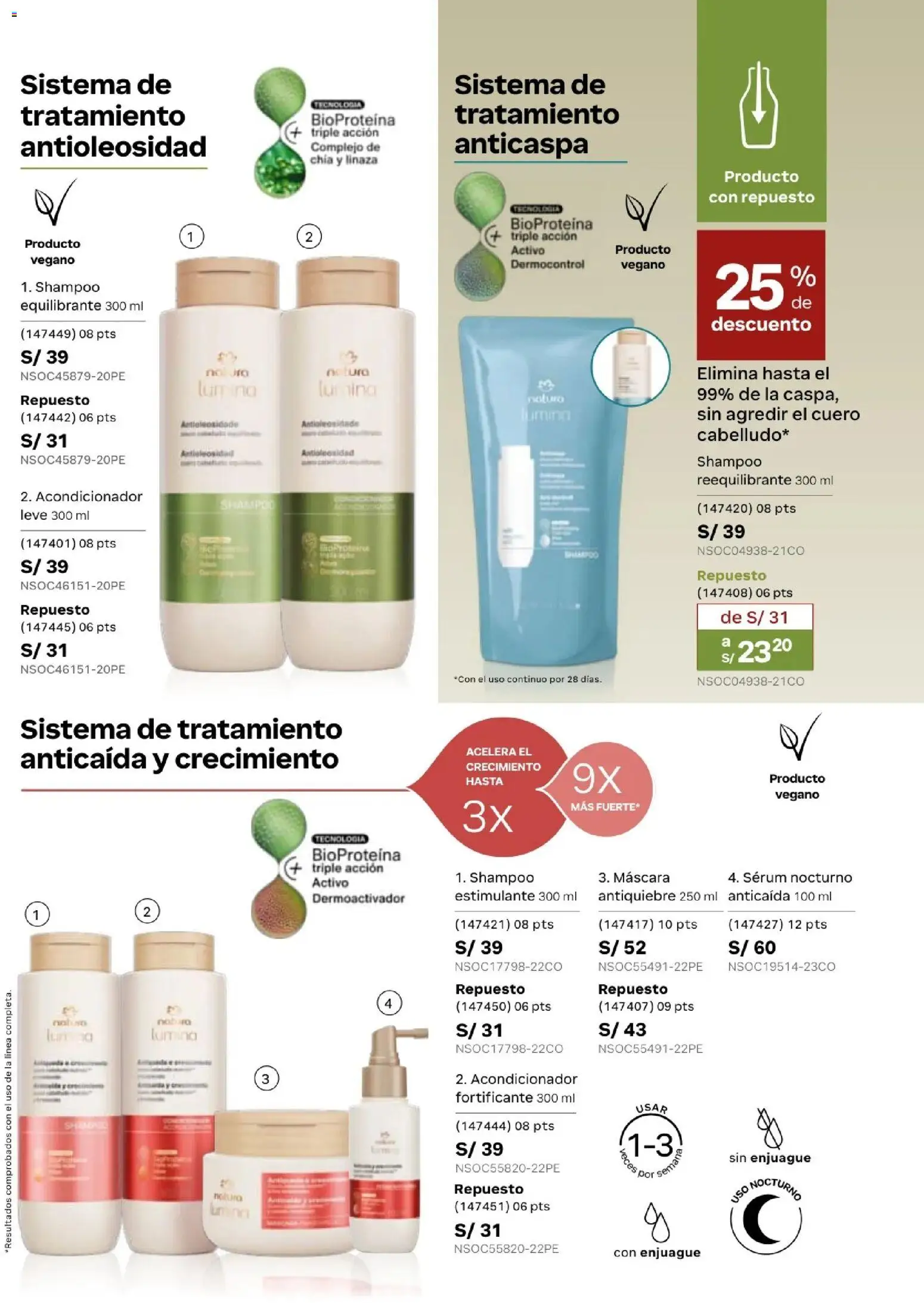 Catálogo Natura válido desde 31.03.2026 | Página: 142 | Productos: Máscara, Shampoo, Acondicionador