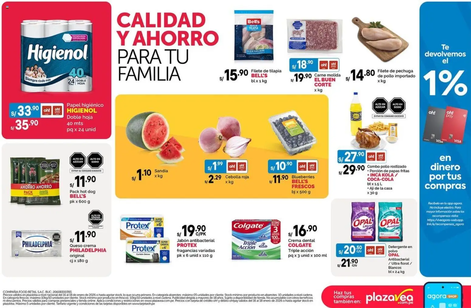 Catálogo Plaza Vea válido desde 16.01.2026 | Página: 2 | Productos: Jabón, Detergente, Crema, Polvo