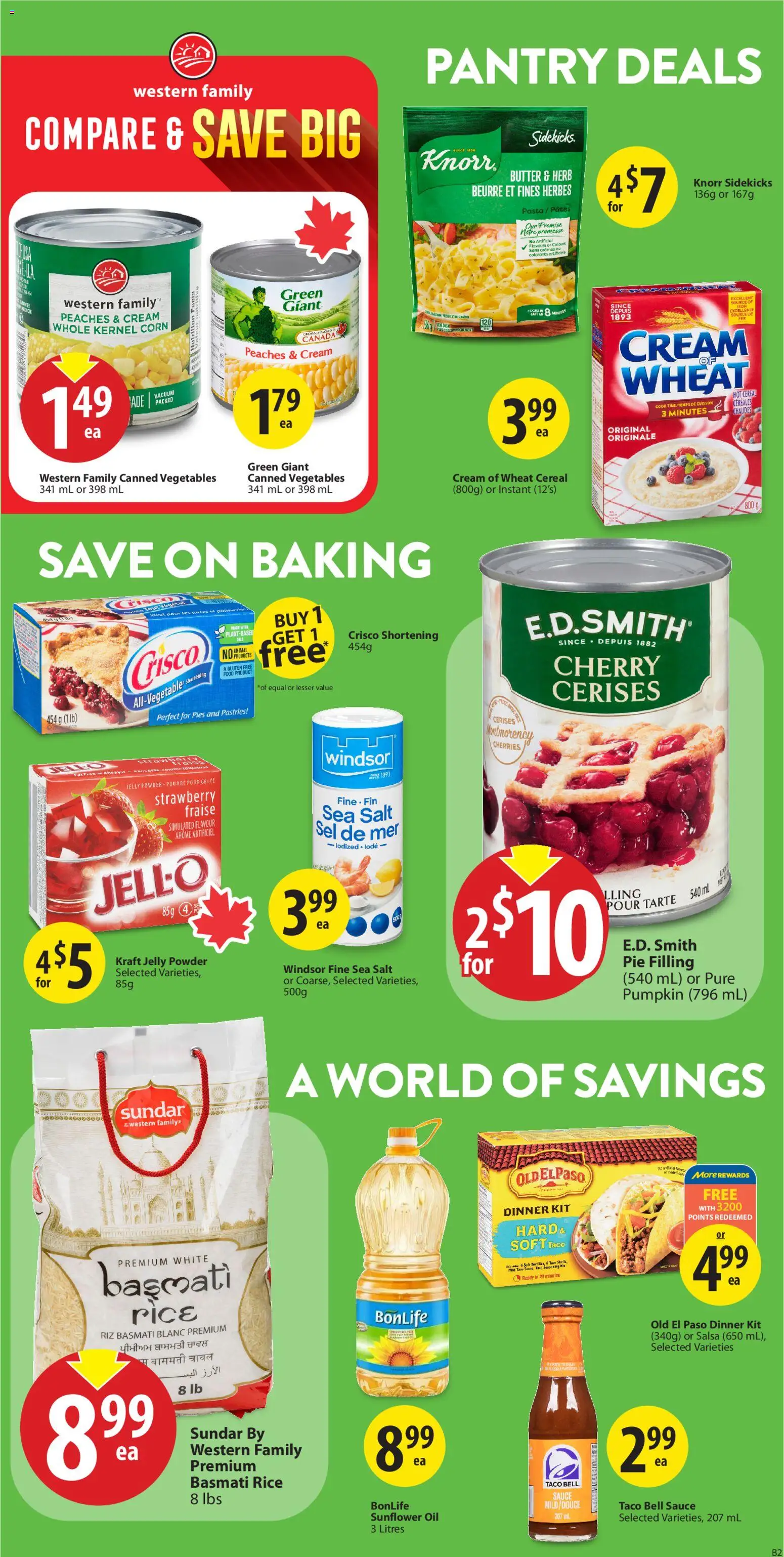Save on foods flyer valid from 02.04.2026 | Page: 18 | Products: Rice, Pasta, Butter, Oil
