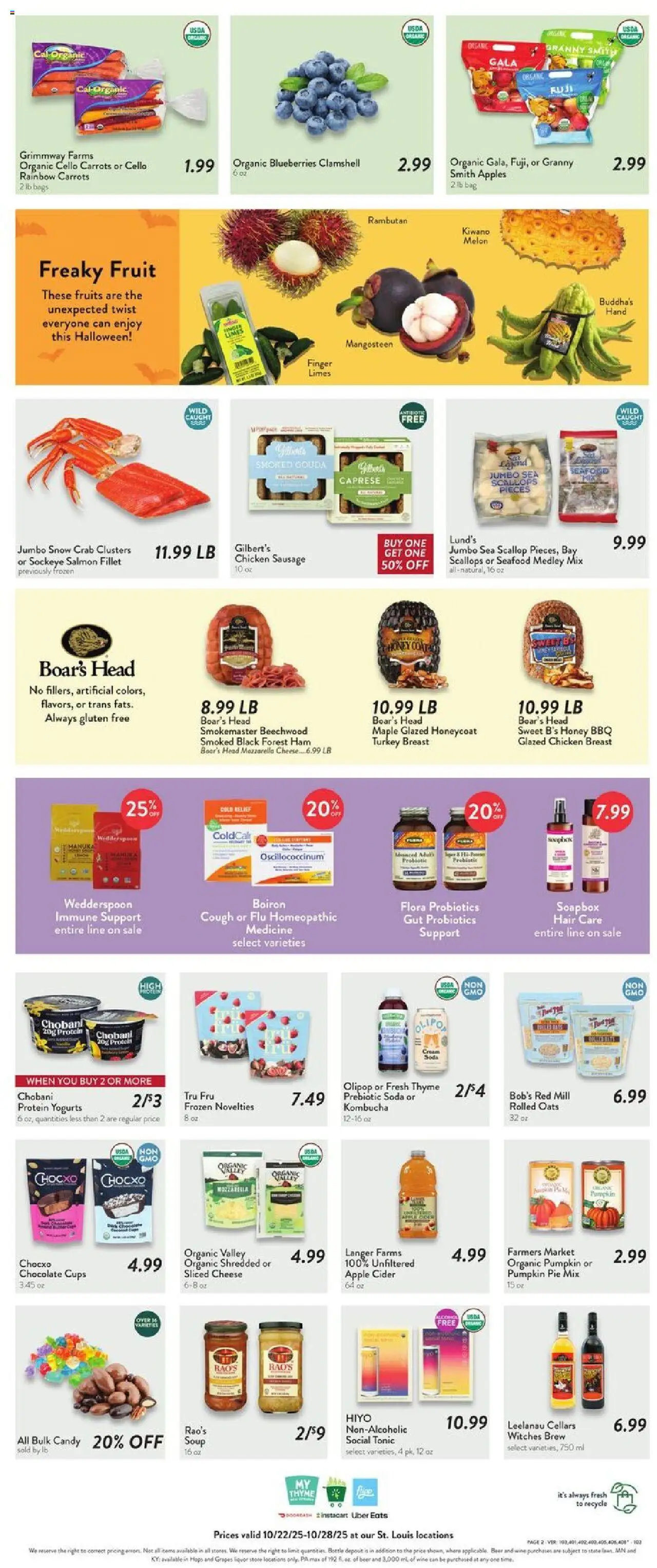 Fresh Thyme Weekly Ad - valid from 22.10.2025 | Page: 5 | Products: Wine, Pumpkin Pie, Pumpkin, Grapes