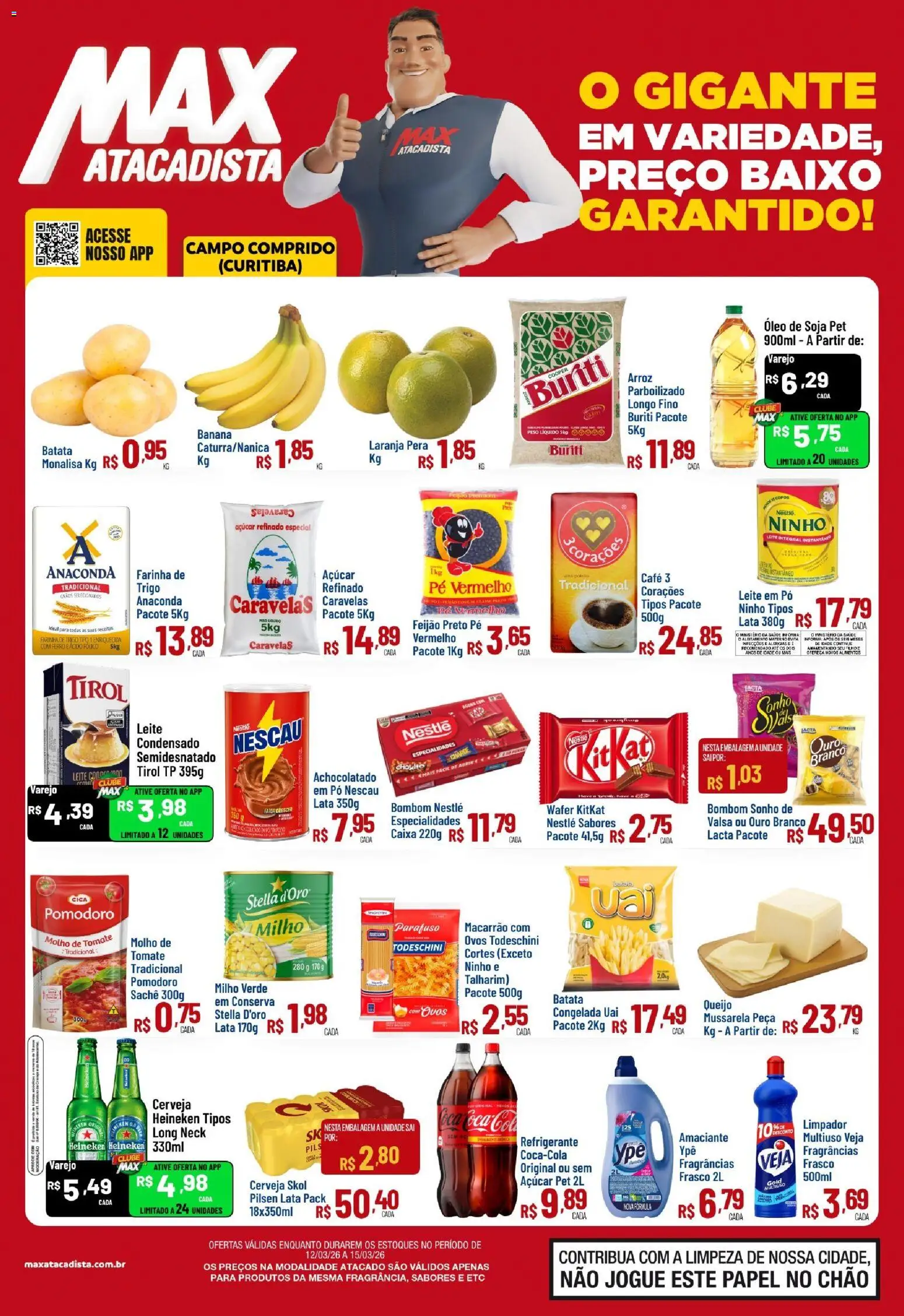 Max Atacadista Folheto - válido de 12.03.2026 | Página: 1 | Produtos: Ferro, Achocolatado, Ovos, Baixo