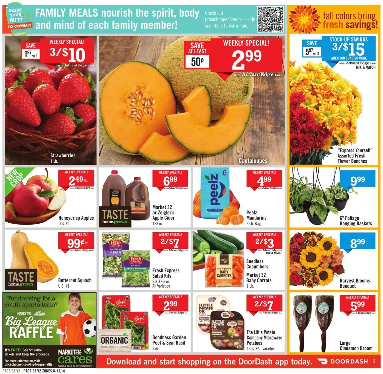 Price Chopper Weekly Current - MA - valid from 14.09.2025 | Page: 3 | Products: Cider, Mandarins, Cucumbers, Potatoes