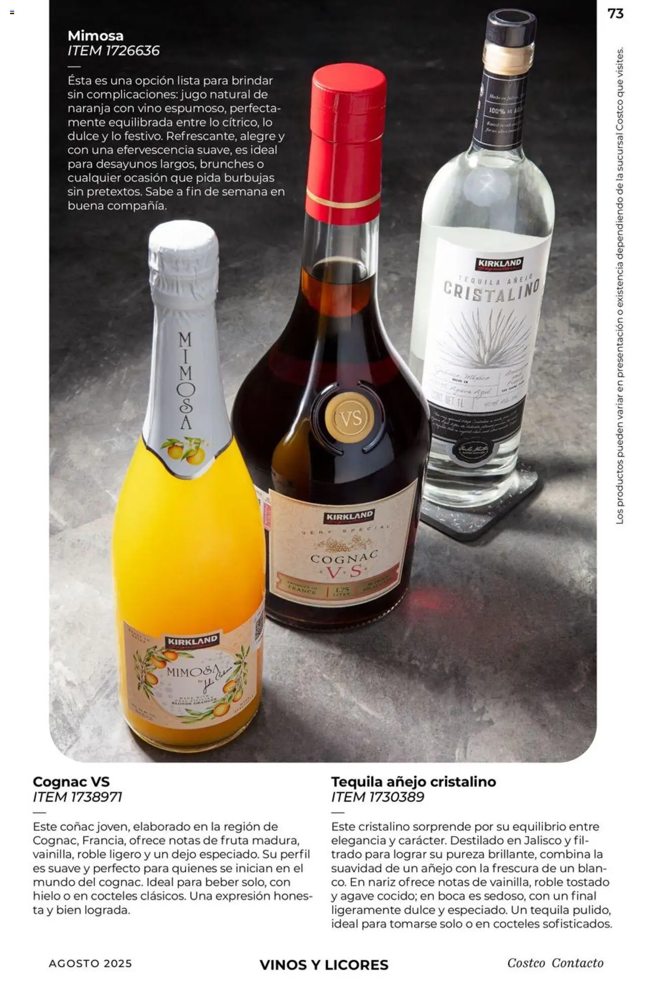 Nuevas ofertas de Costco válidas en toda la República Mexicana desde el 07.08.2025. ¡Encuentra las mejores ofertas en Costco - Catálogo Agosto! | Página: 73 | Productos: Jugo, Tequila, Perfil, Vino