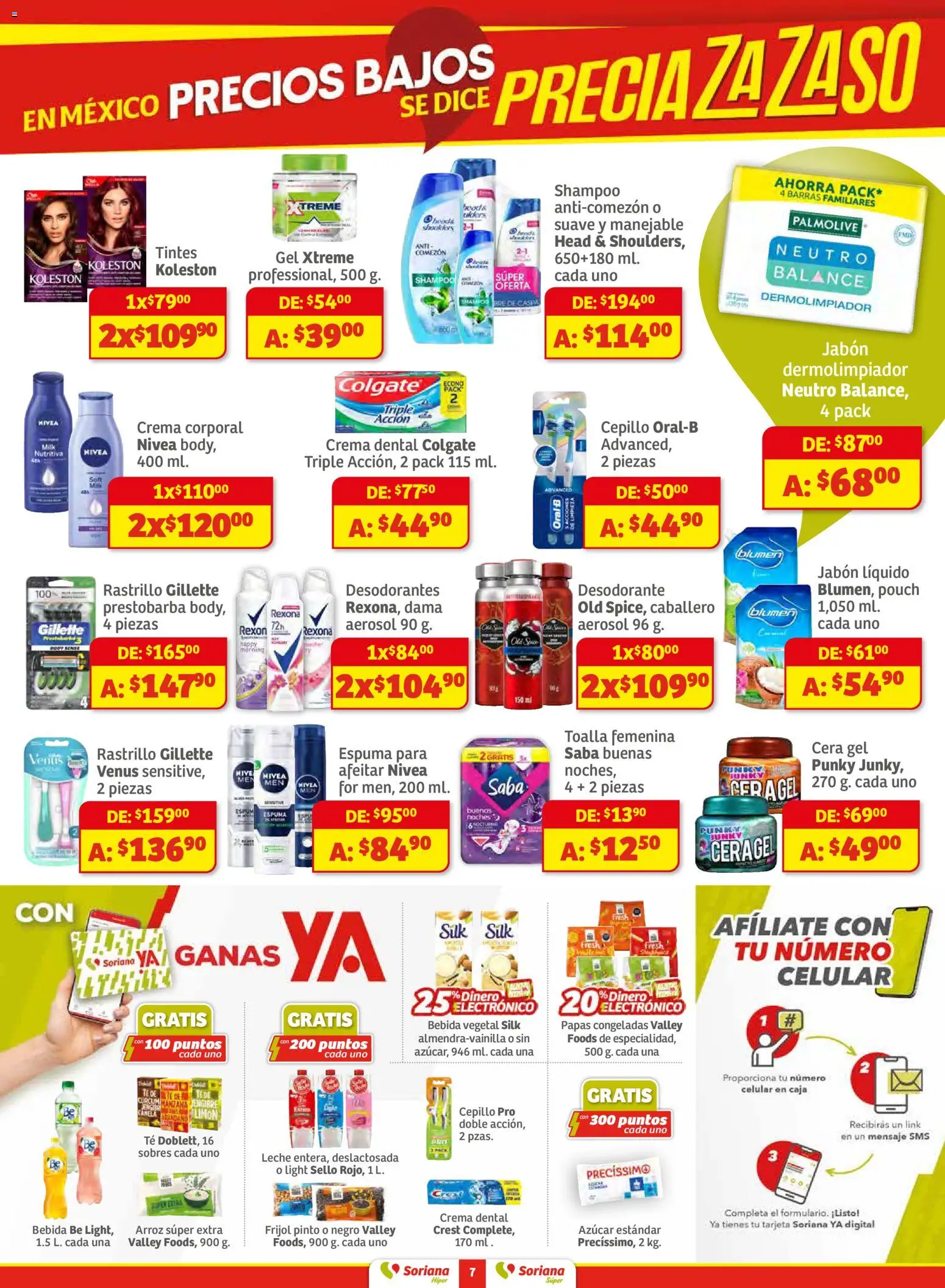 Nuevas ofertas de Soriana válidas en toda la República Mexicana desde el 18.11.2025. ¡Encuentra las mejores ofertas en Soriana - Preciazazaso Súper: Edo Mex, Gro, Hgo, Mor, Pue, Qto, Tlax, Ver! | Página: 7 | Productos: Azúcar, Jabón líquido, Arroz, Crema corporal