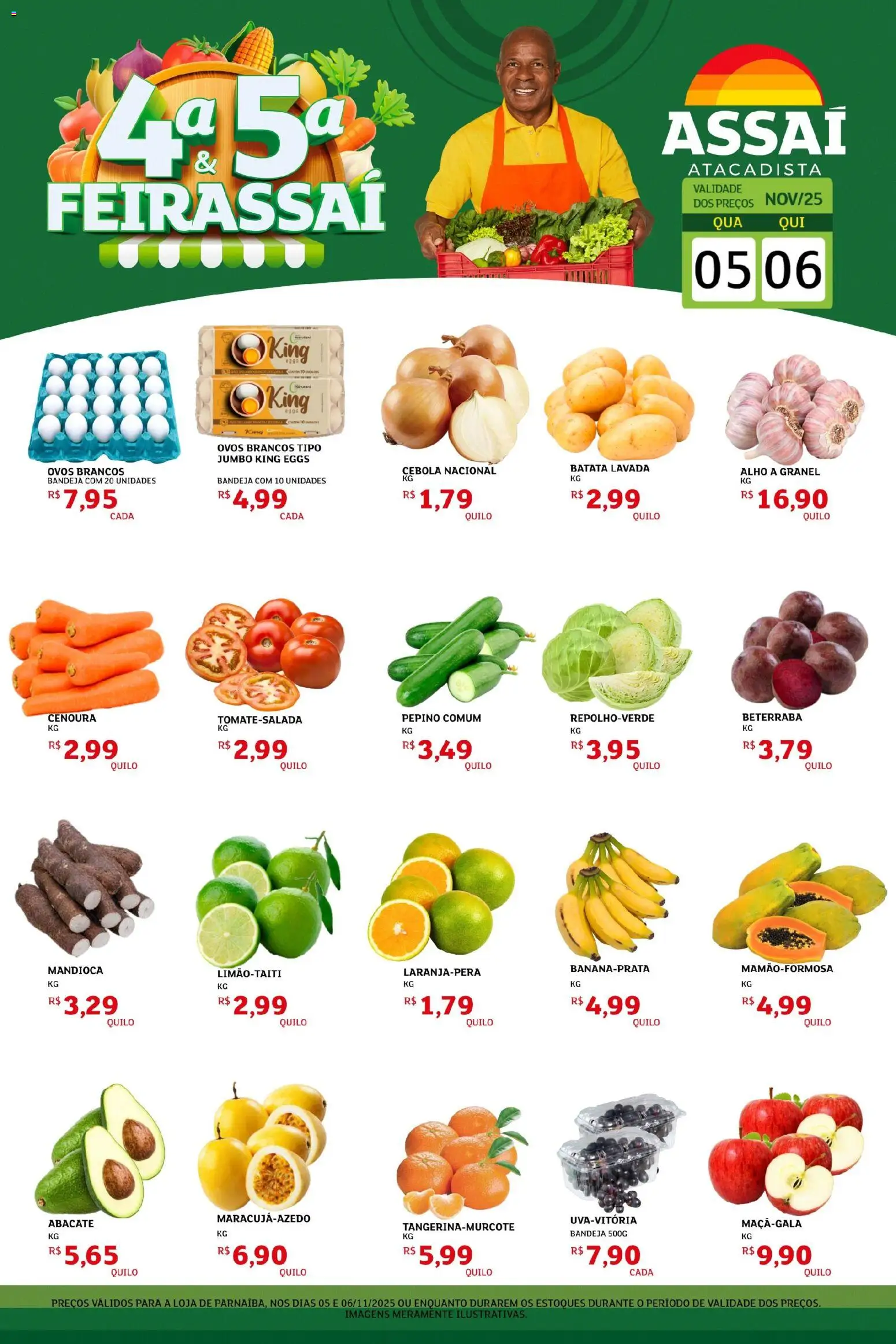 Assaí Atacadista Folheto - válido de 05.11.2025 | Página: 1 | Produtos: Ovos, Cenoura, Bandeja, Batata
