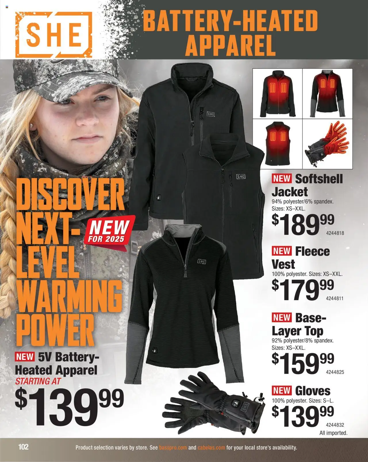 Cabela's Hunting Master 25 - valid from 11.08.2025 | Page: 102 | Products: Battery, Vest, Jacket, Gloves