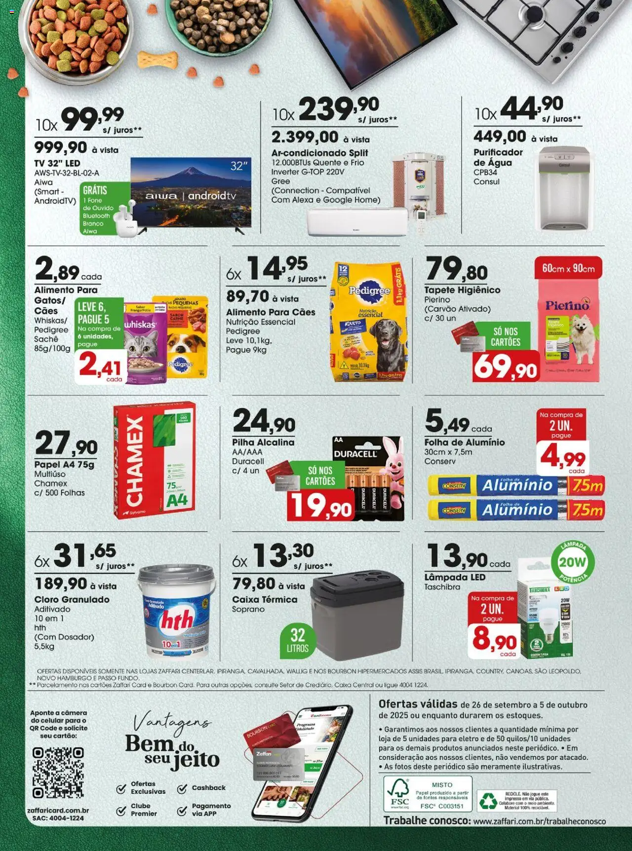 Zaffari Folheto - válido de 26.09.2025 | Página: 14 | Produtos: Lâmpada, Purificador, Tapete, Bourbon