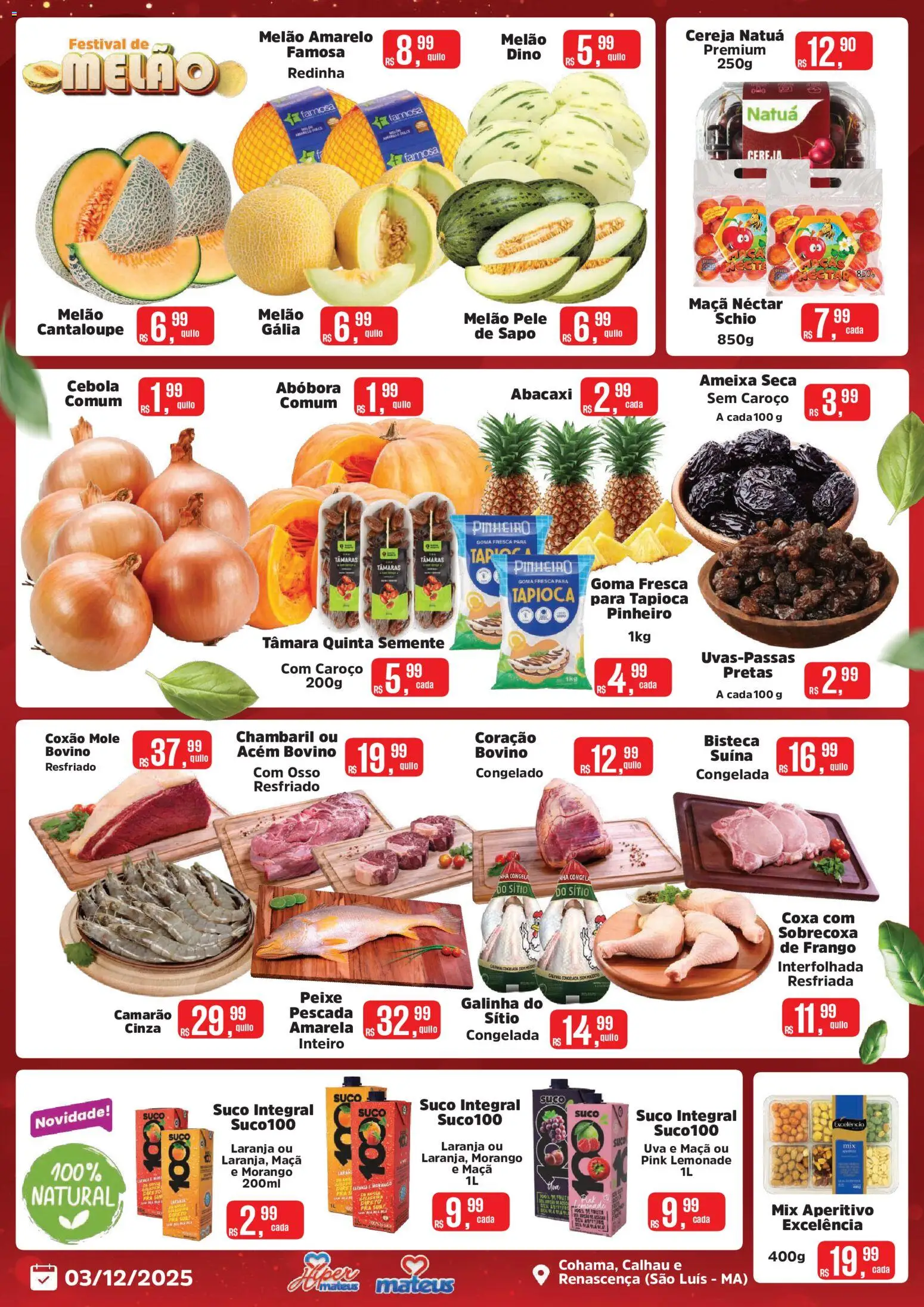 Mateus Folheto - válido de 03.12.2025 | Página: 2 | Produtos: Taças, Acém, Suco, Frango
