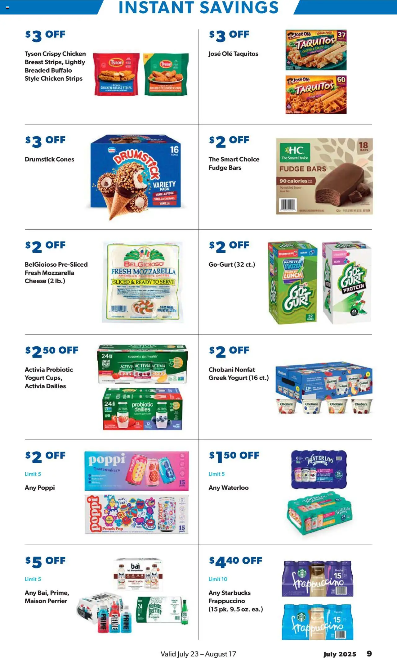 Sam's Club Instant Savings - valid from 23.07.2025 | Page: 9 | Products: Cheese, Yogurt, Sugar