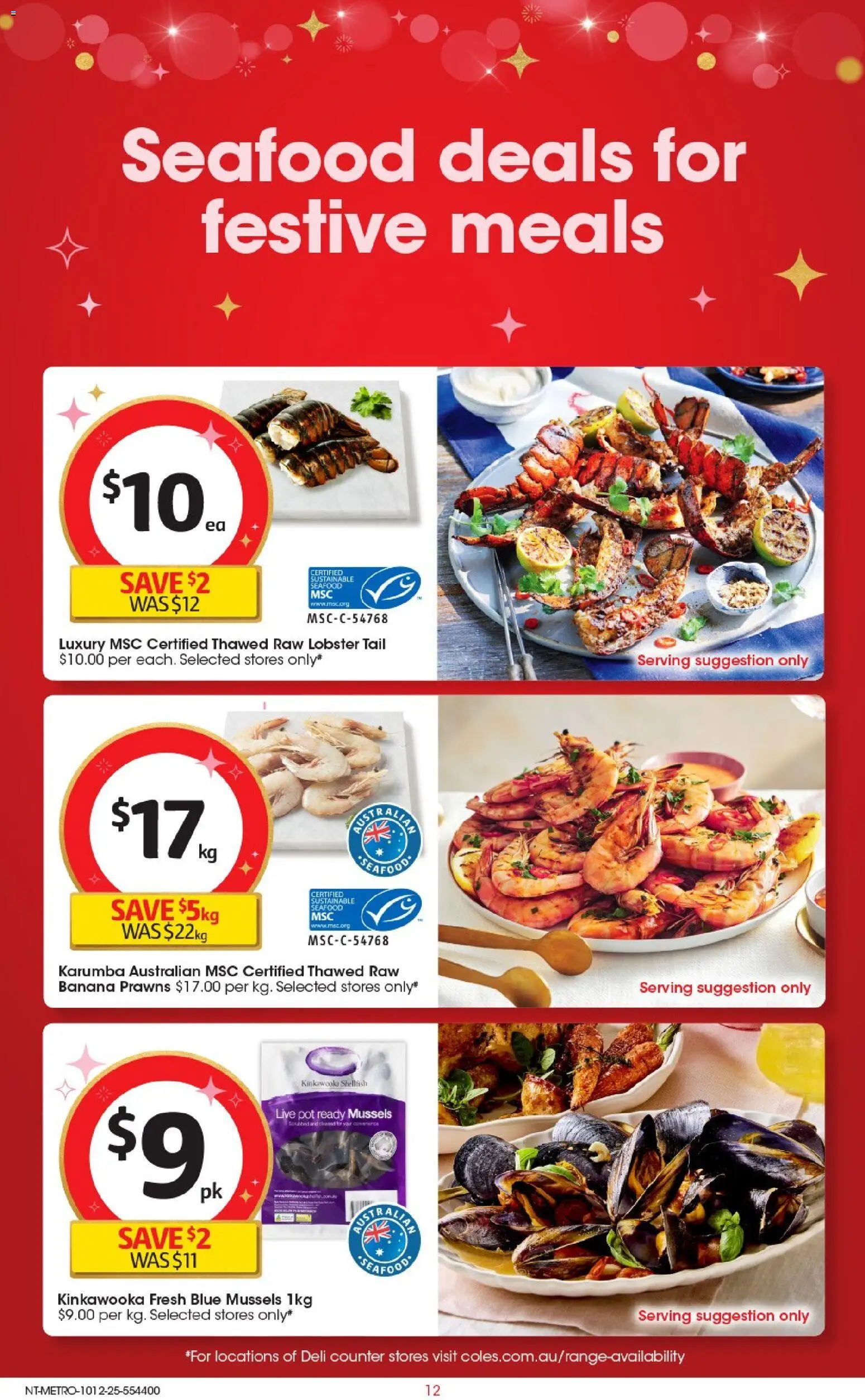 Coles catalogue - valid from 10.12.2025 | Page: 13 | Products: Pot, Lobster, Sustainable, Seafood