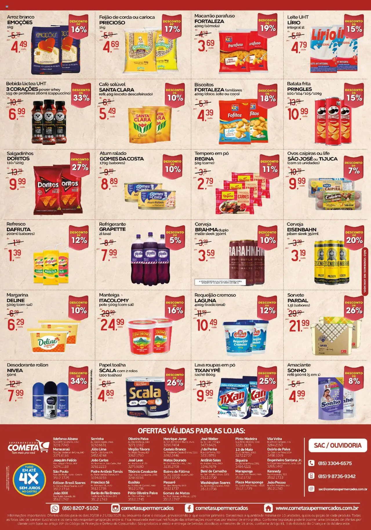 Cometa Supermercados Folheto - válido de 20.08.2025 | Página: 2 | Produtos: Corda, Tapioca, Maiô, Base
