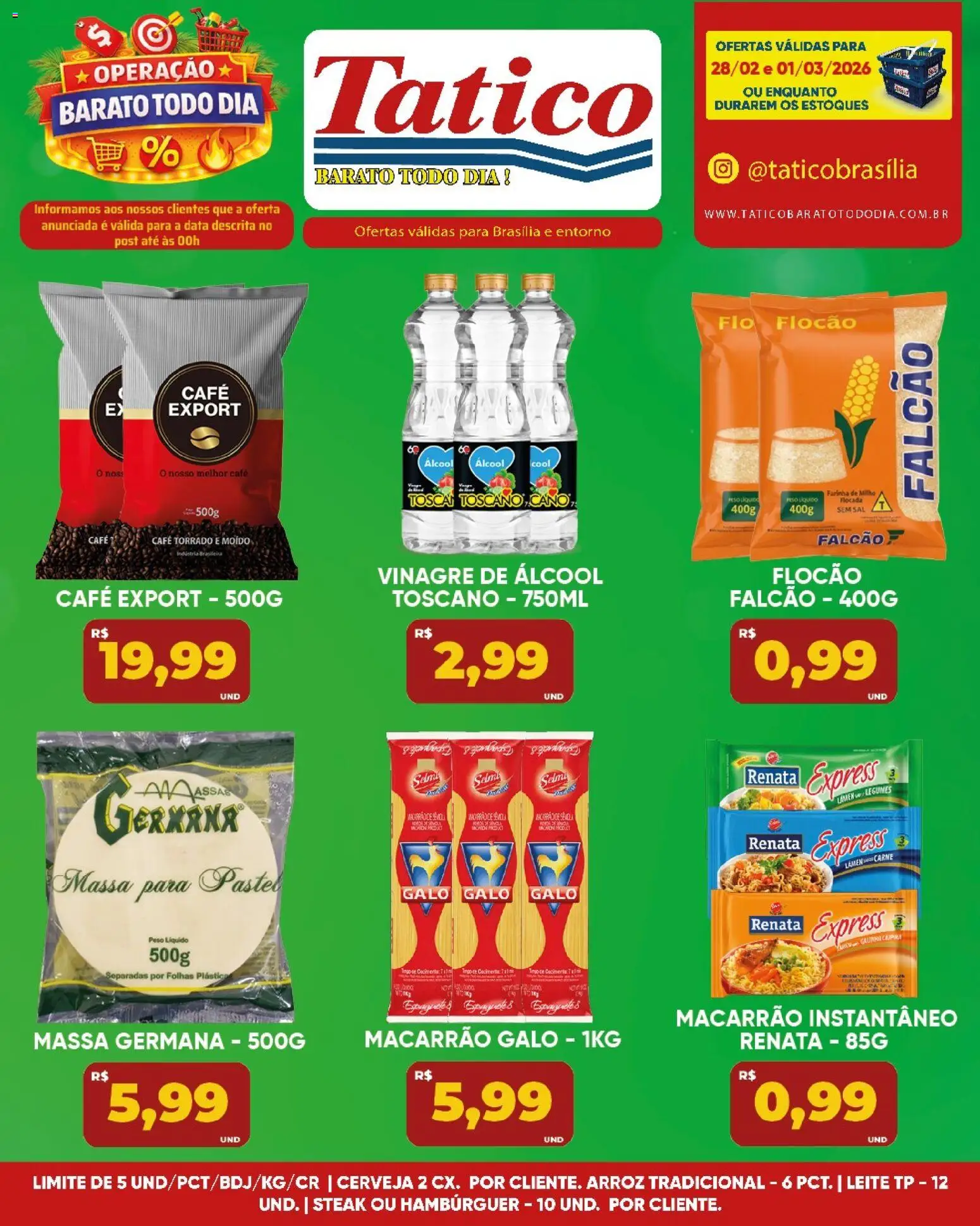 Tatico Folheto - válido de 02.03.2026 | Página: 21 | Produtos: Cerveja, Macarrão, Massa, Sal